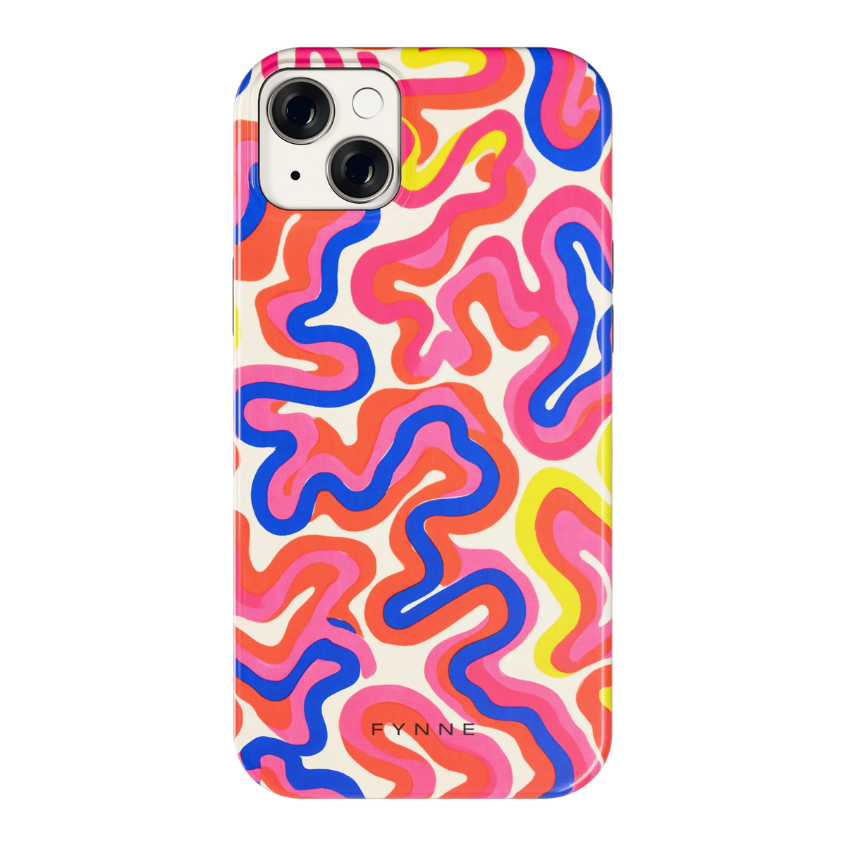 Neon Kronkels hoesje voor iPhone 14 Plus, achterkant