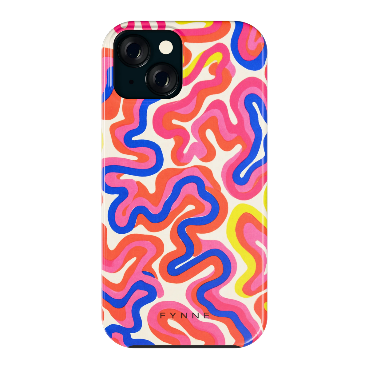 Neon Kronkels hoesje voor iPhone 15, achterkant