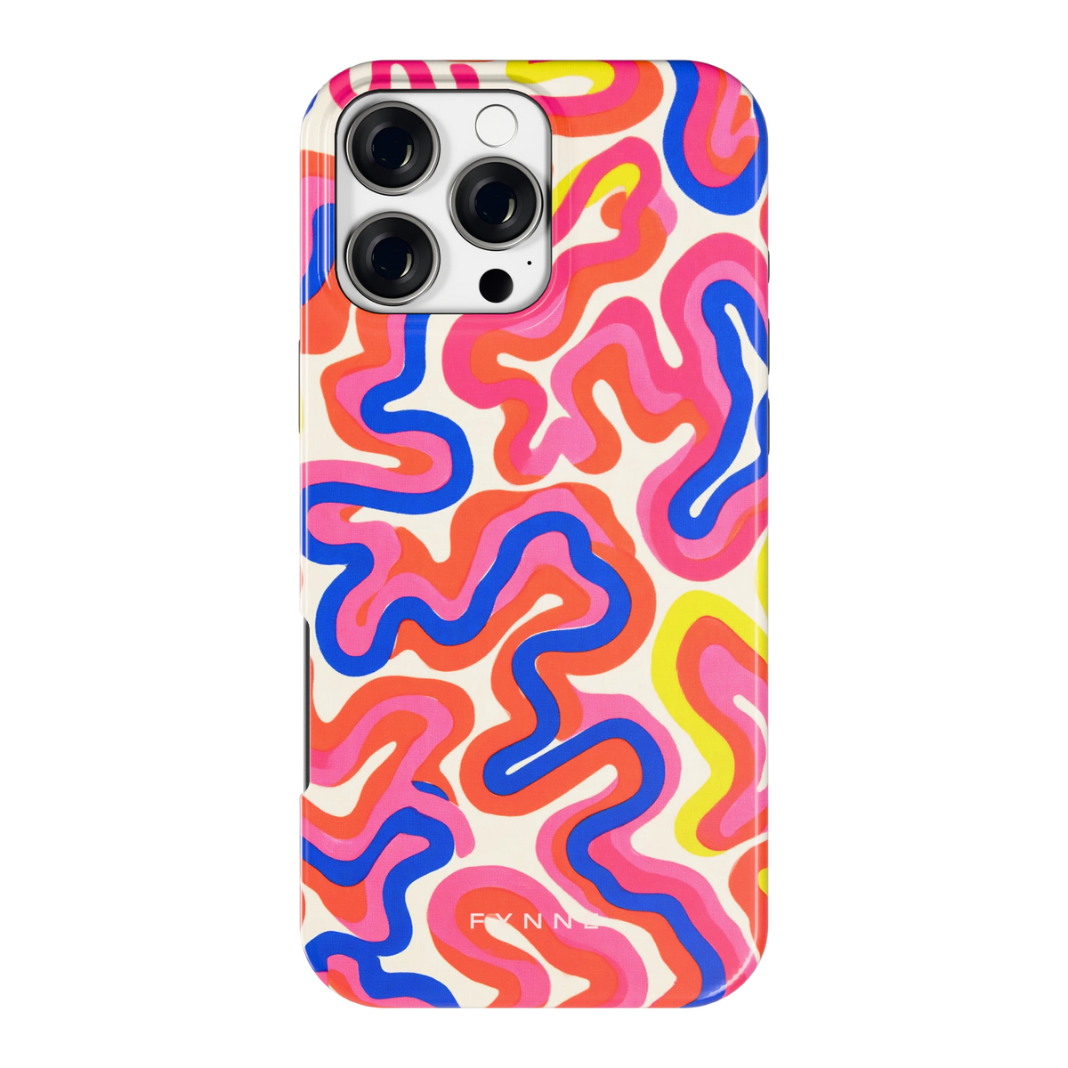 Neon Kronkels hoesje voor iPhone 16 Pro Max, achterkant