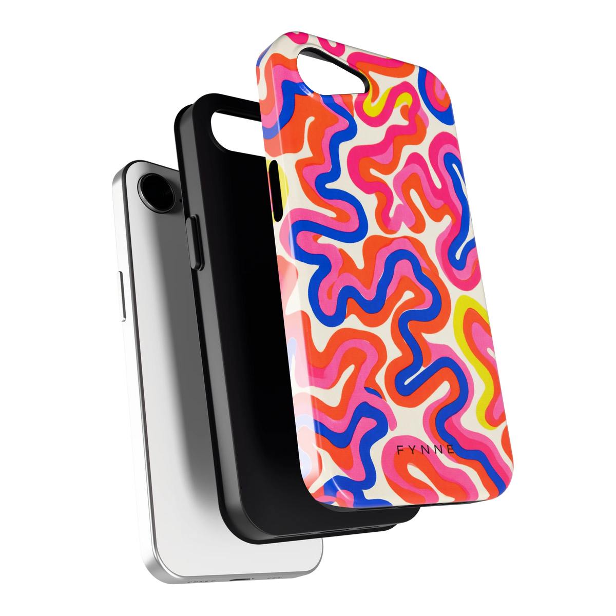 Neon Kronkels hoesje voor iPhone 16e, los van de telefoon