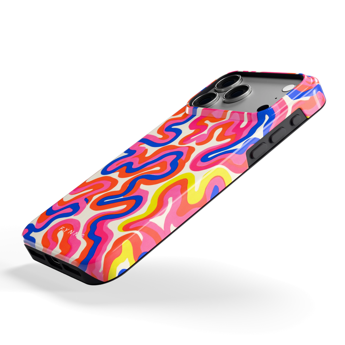 Neon Kronkels hoesje voor iPhone 18 Pro Max, schuin