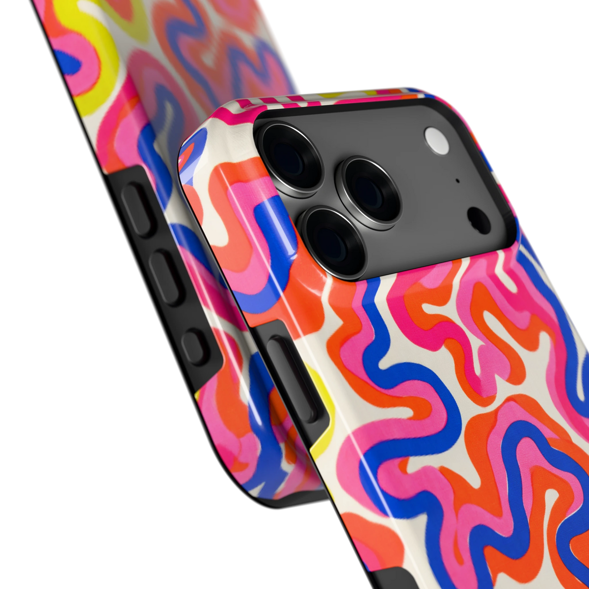 Neon Kronkels hoesje voor iPhone 18 Pro Max, close-up