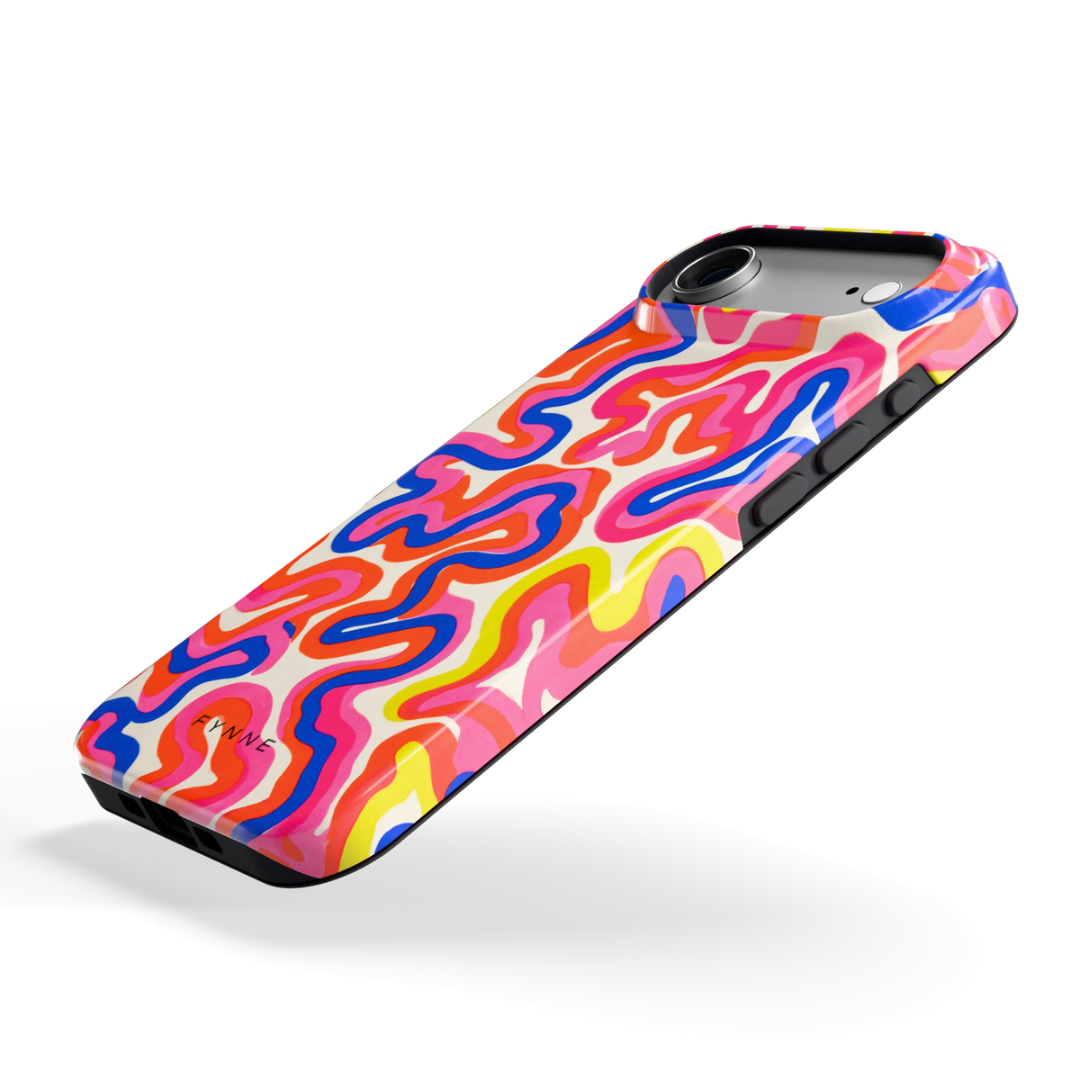 Neon Kronkels hoesje voor iPhone Air, schuin