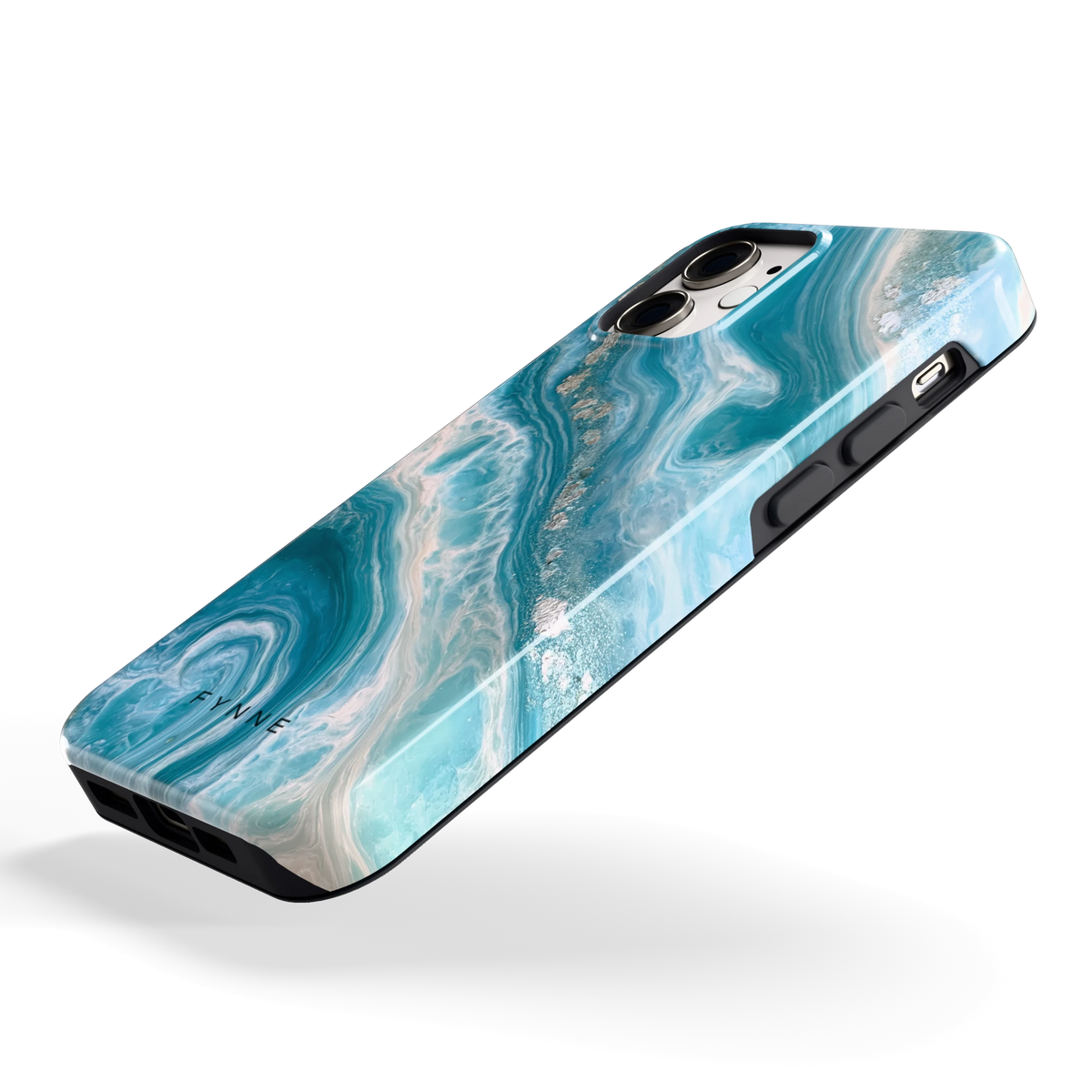 Oceaangolven hoesje voor iPhone 12 mini, schuin