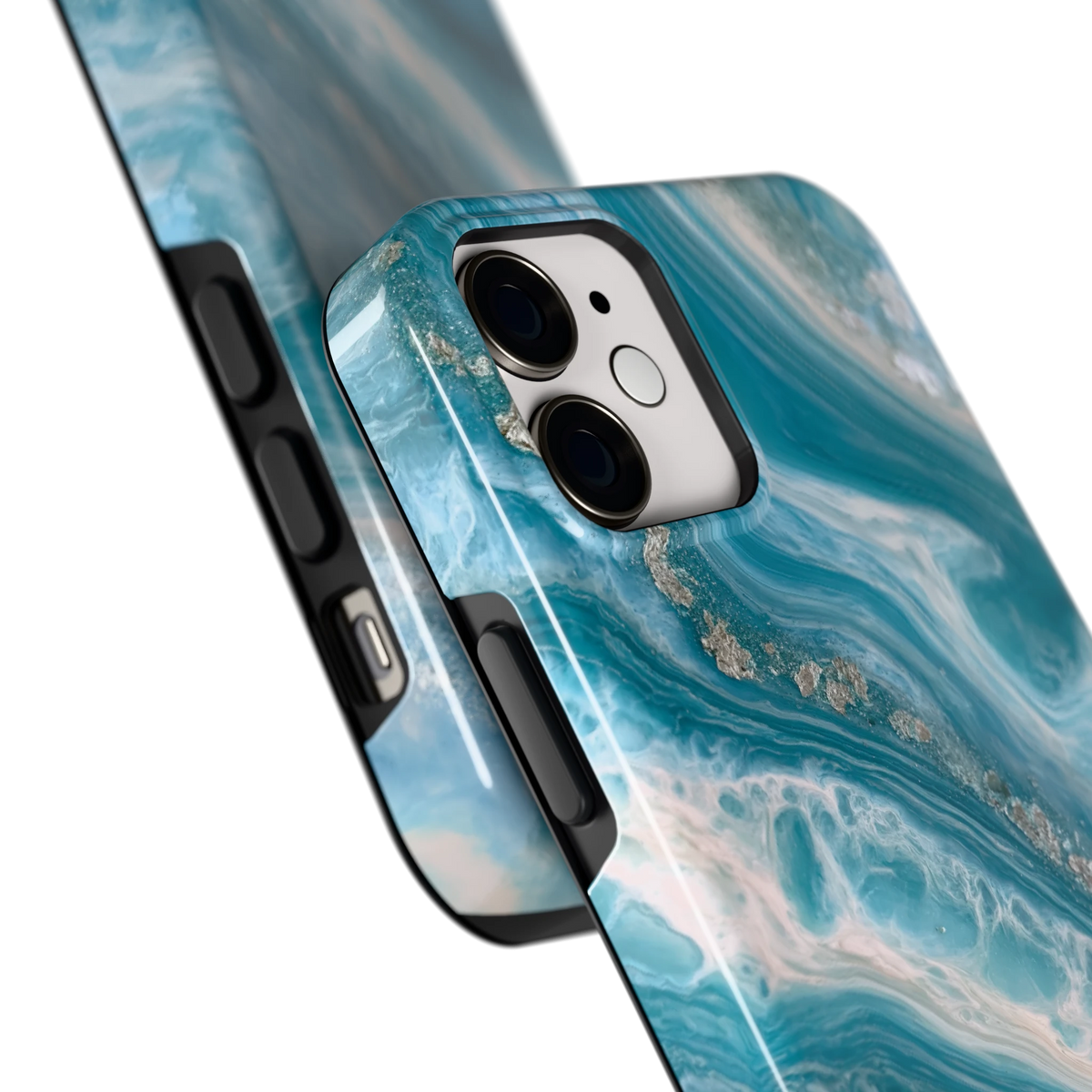 Oceaangolven hoesje voor iPhone 12 mini, close-up