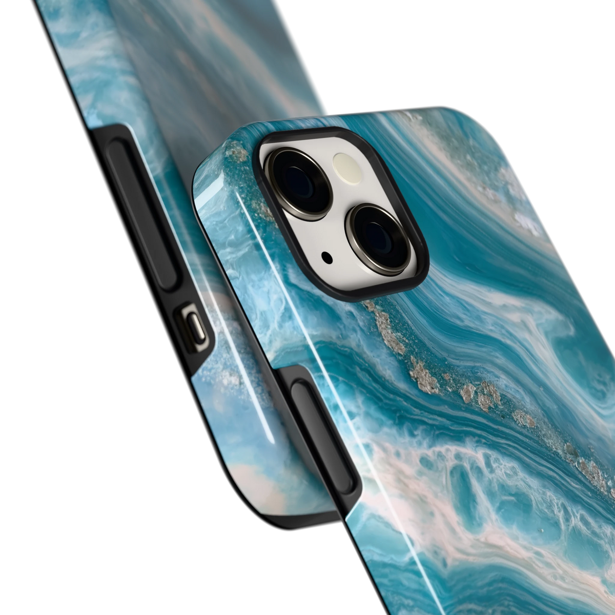 Oceaangolven hoesje voor iPhone 13, close-up