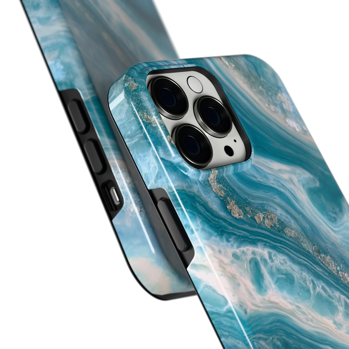 Oceaangolven hoesje voor iPhone 13 Pro Max, close-up