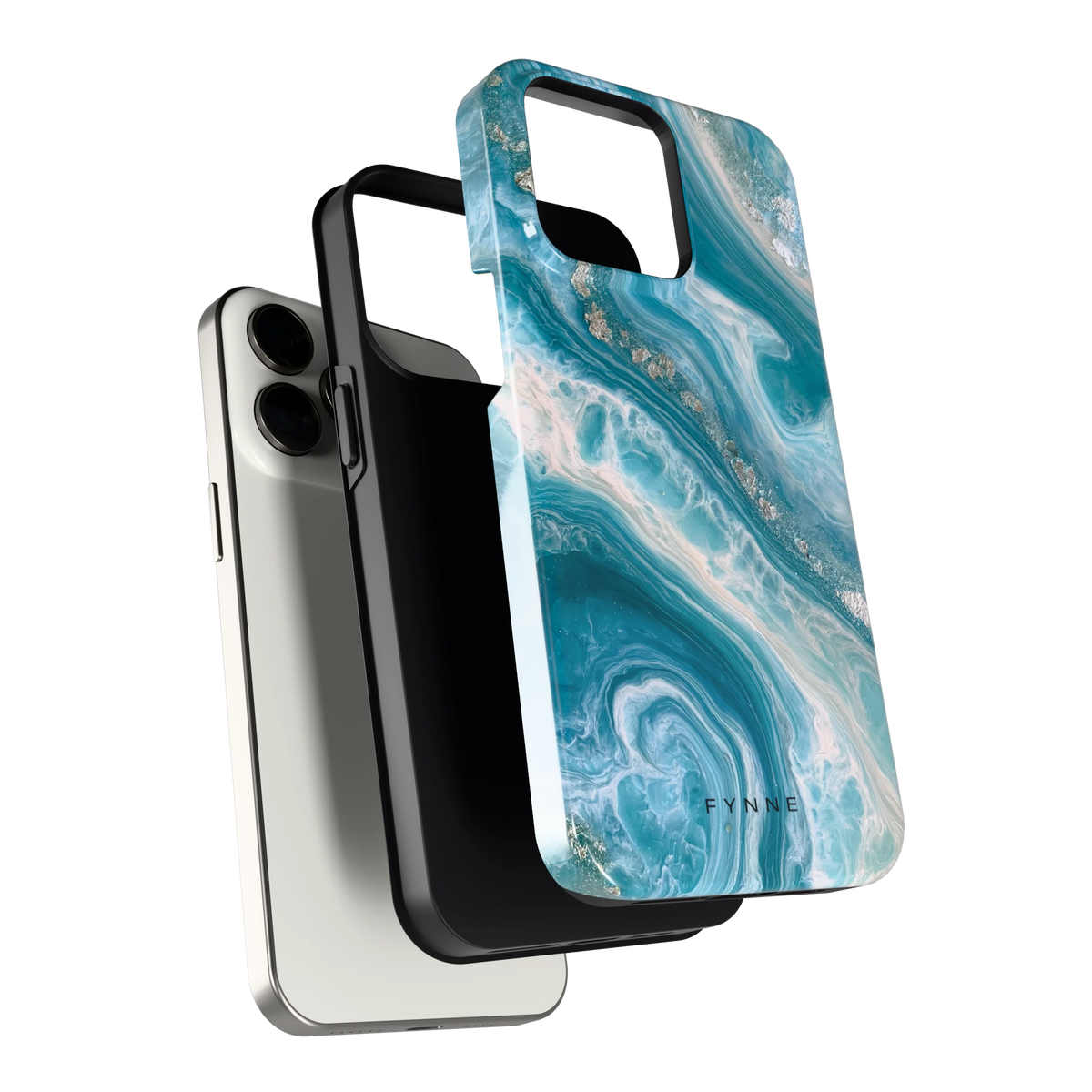Oceaangolven hoesje voor iPhone 15 Pro Max, los van de telefoon
