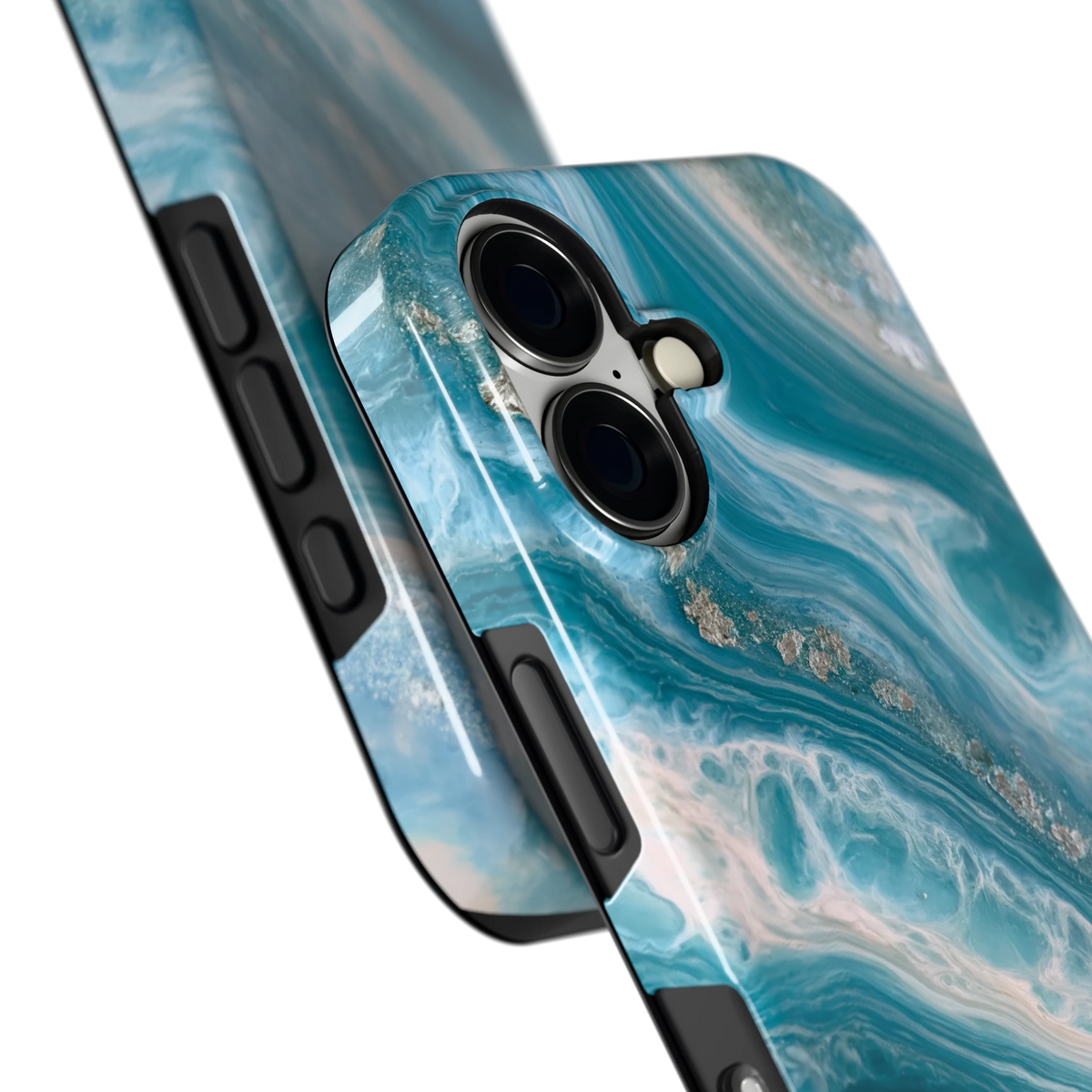 Oceaangolven hoesje voor iPhone 16, close-up