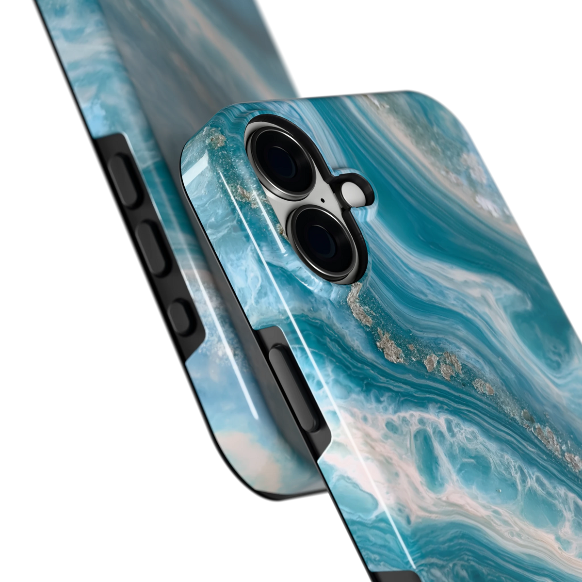 Oceaangolven hoesje voor iPhone 16 Plus, close-up