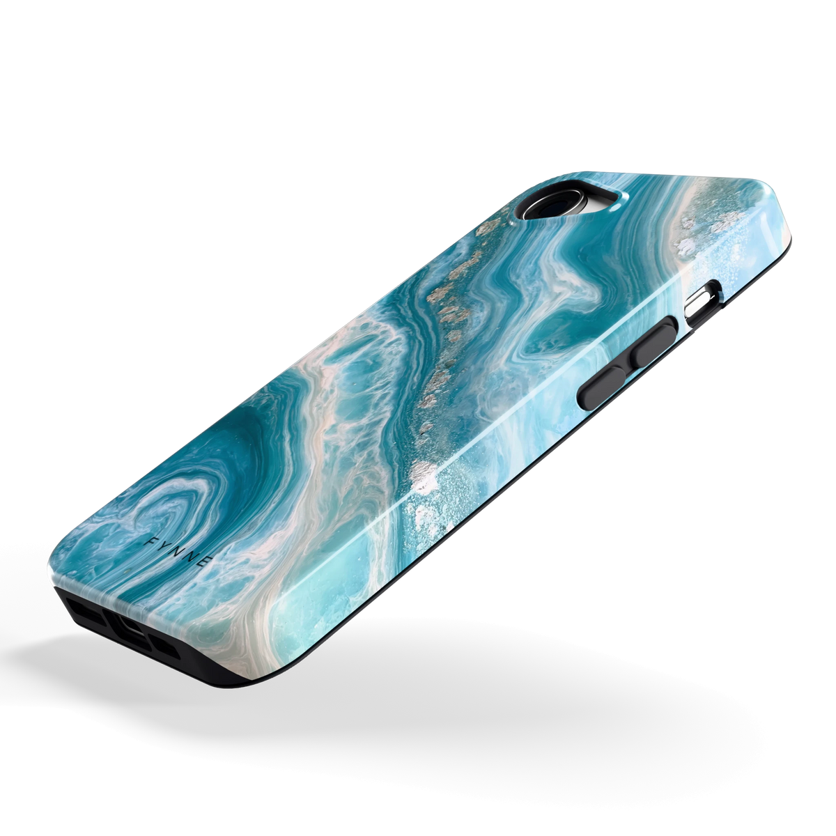 Oceaangolven hoesje voor iPhone 16e, schuin