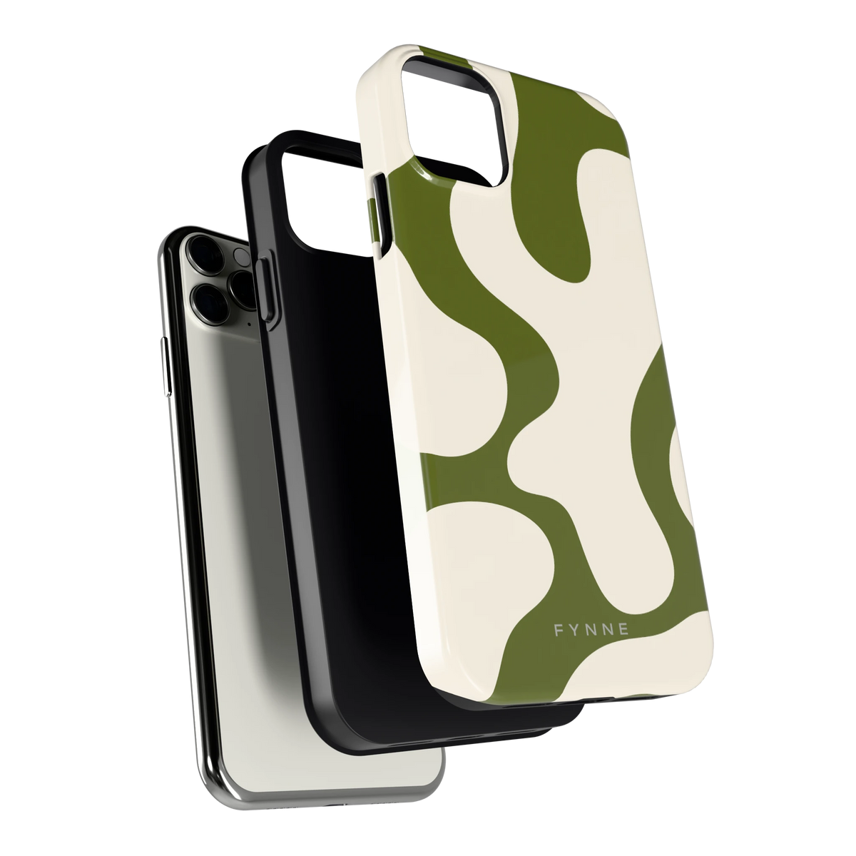 Olijfvlekken hoesje voor iPhone 11 Pro Max, los van de telefoon