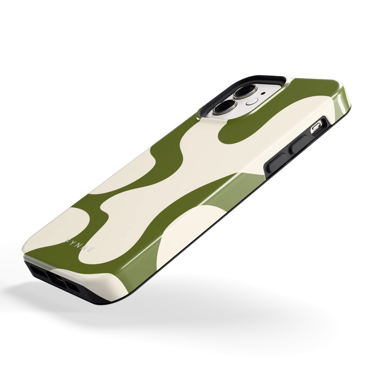 Olijfvlekken hoesje voor iPhone 12, schuin