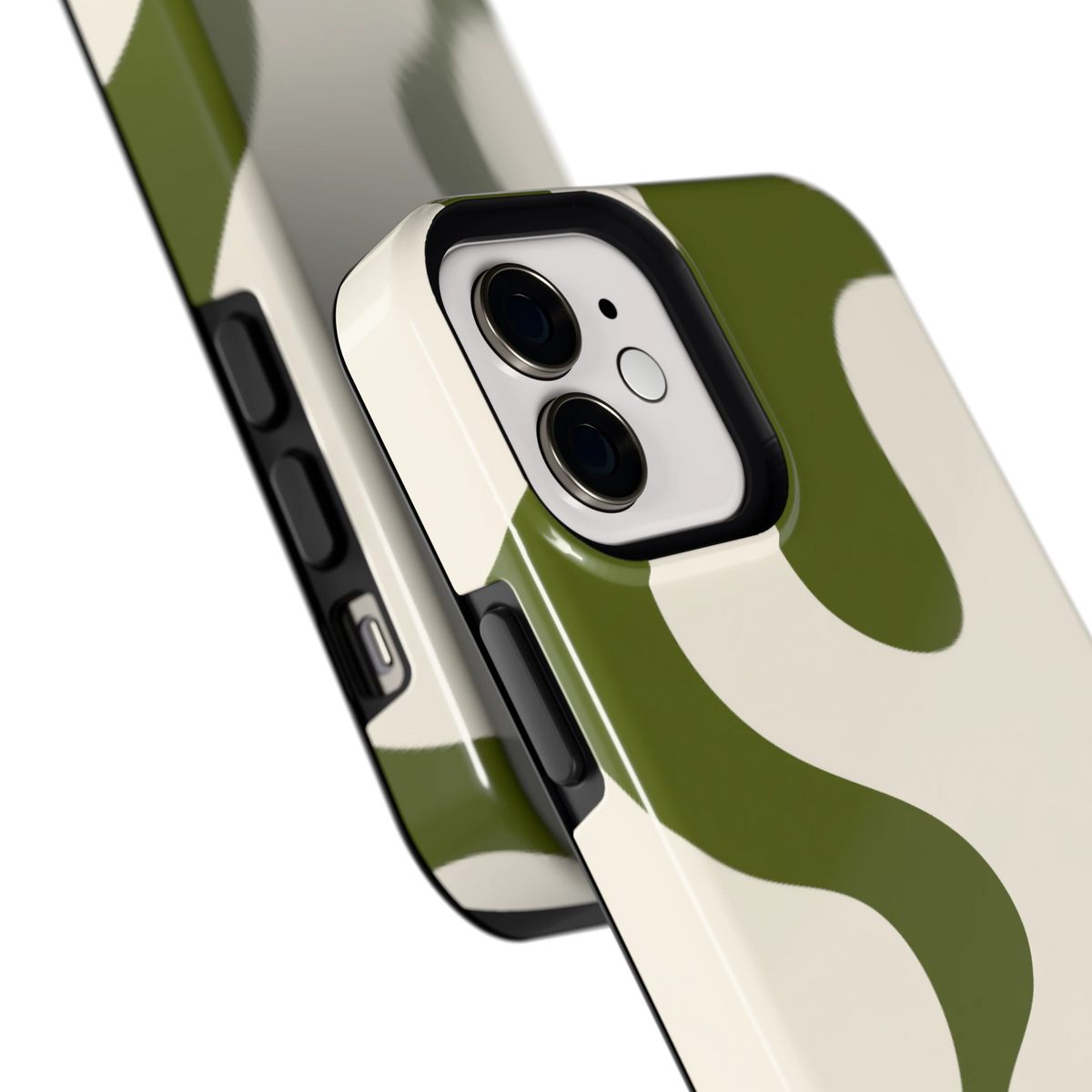 Olijfvlekken hoesje voor iPhone 12, close-up