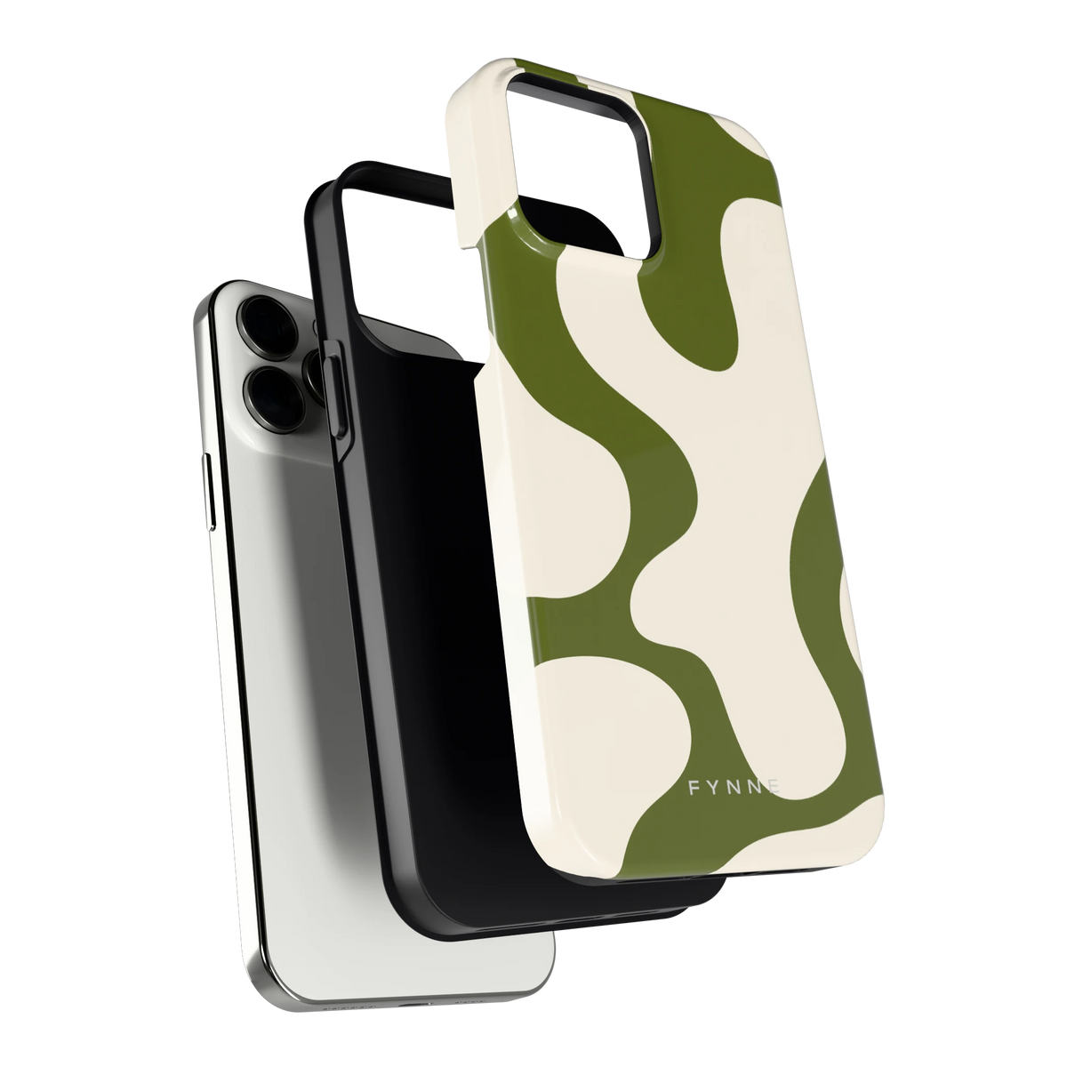 Olijfvlekken hoesje voor iPhone 13 Pro Max, los van de telefoon