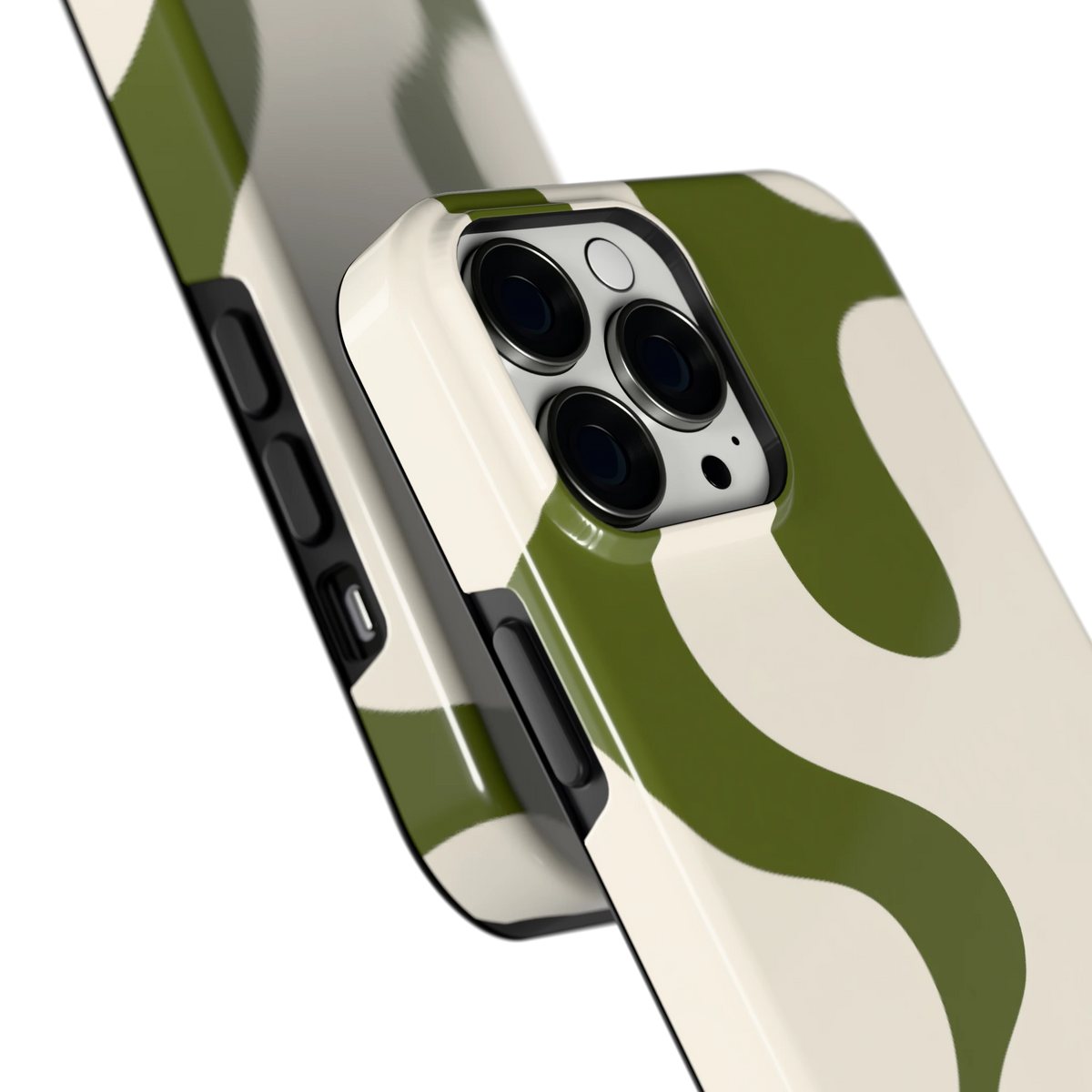 Olijfvlekken hoesje voor iPhone 13 Pro Max, close-up