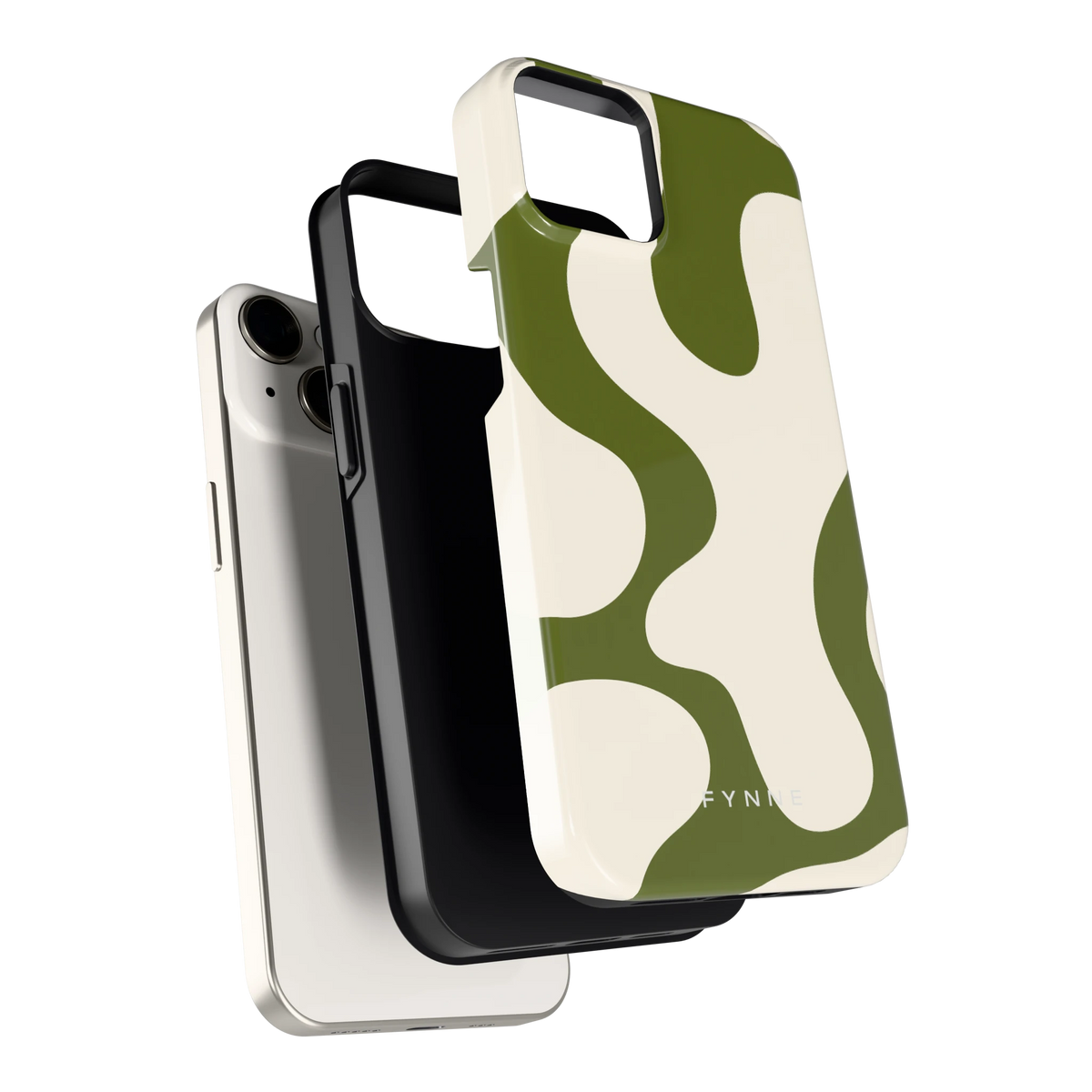 Olijfvlekken hoesje voor iPhone 14, los van de telefoon