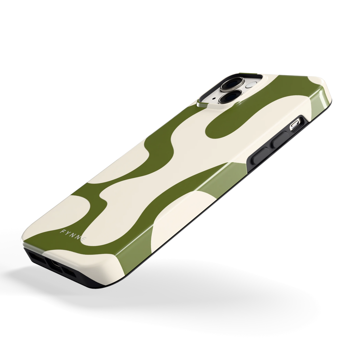 Olijfvlekken hoesje voor iPhone 14 Plus, schuin