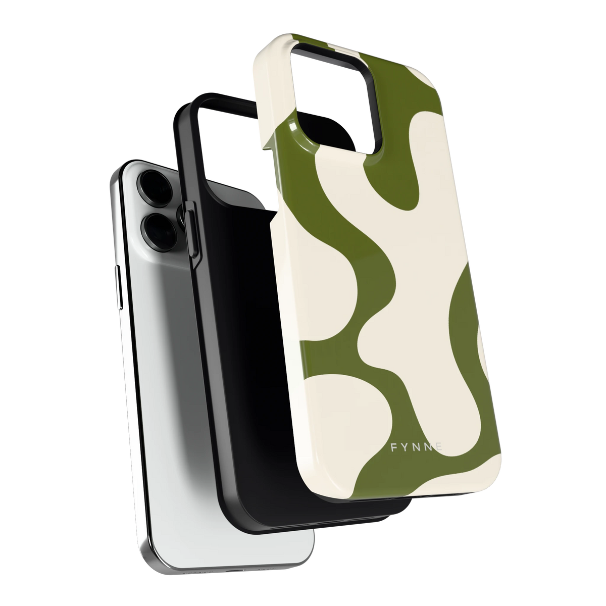 Olijfvlekken hoesje voor iPhone 14 Pro Max, los van de telefoon