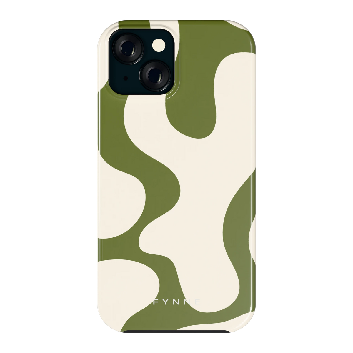 Olijfvlekken hoesje voor iPhone 15, achterkant