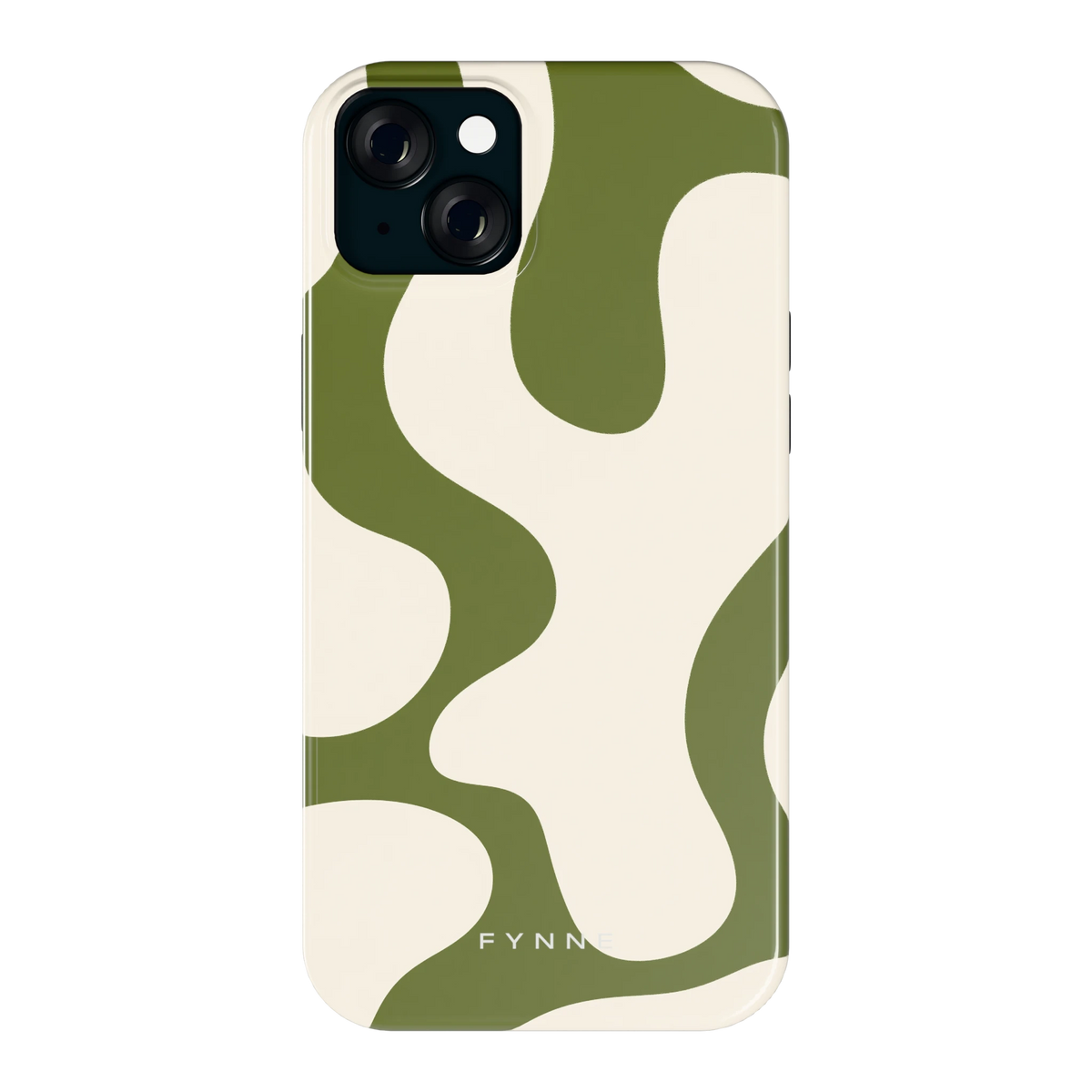Olijfvlekken hoesje voor iPhone 15 Plus, achterkant