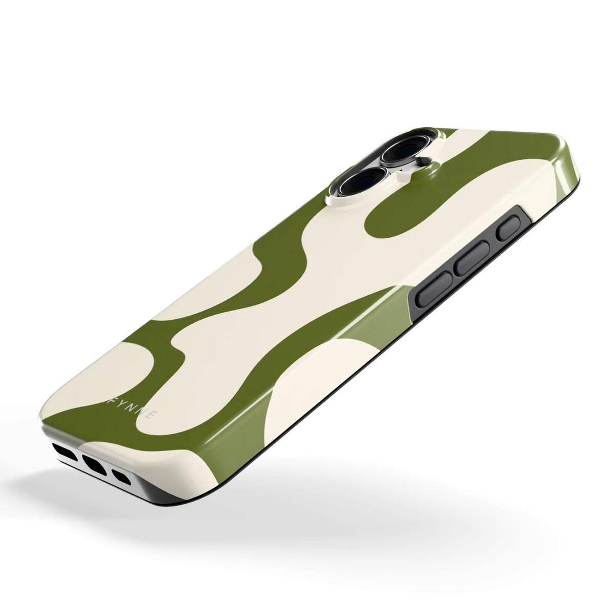 Olijfvlekken hoesje voor iPhone 16, schuin