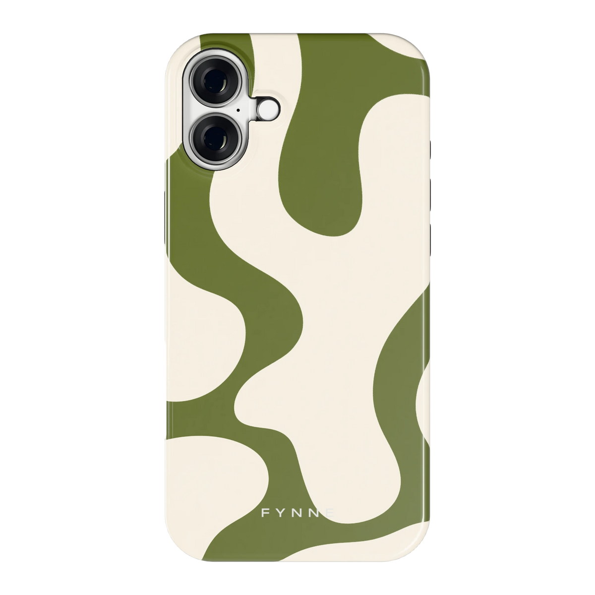 Olijfvlekken hoesje voor iPhone 16 Plus, achterkant