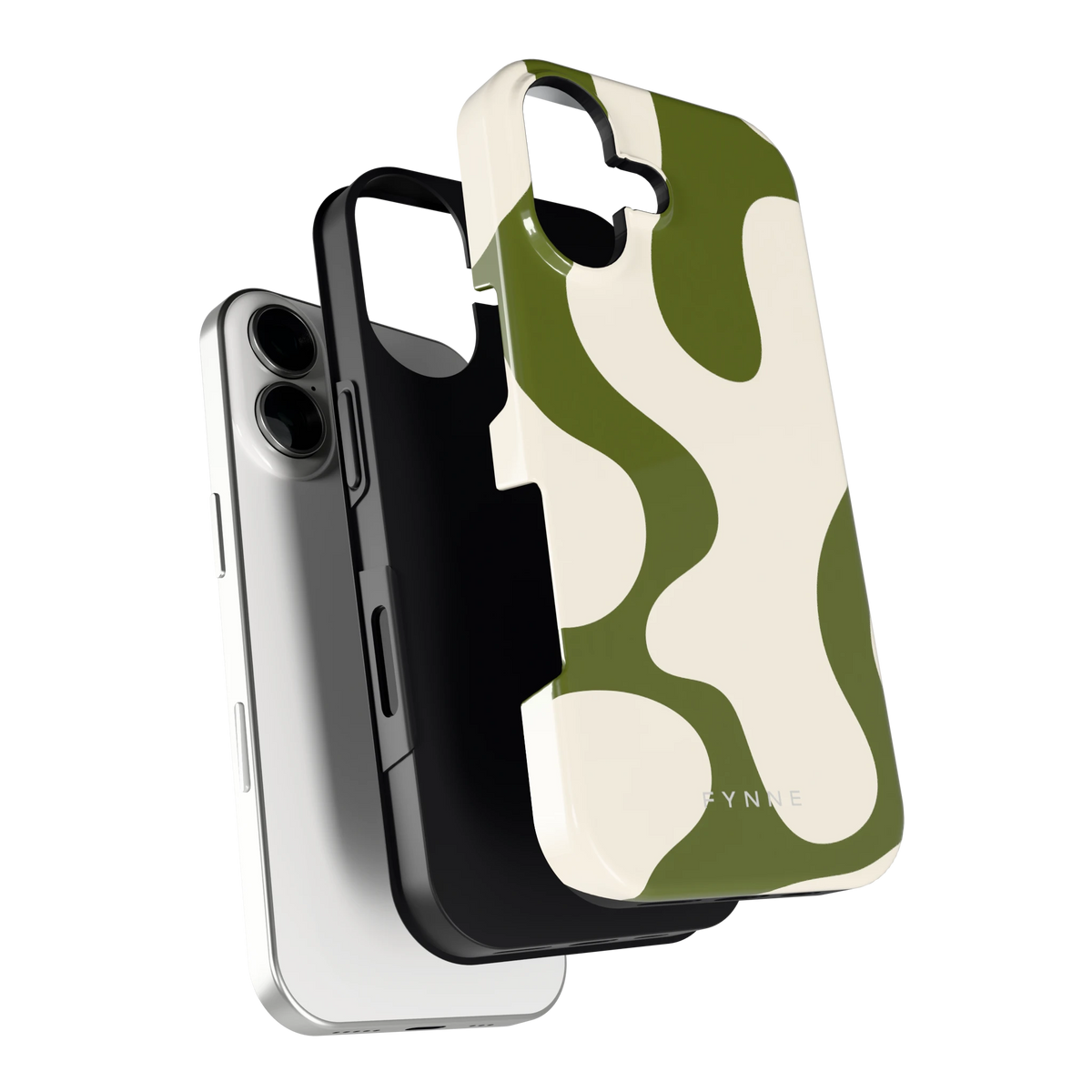 Olijfvlekken hoesje voor iPhone 17, los van de telefoon