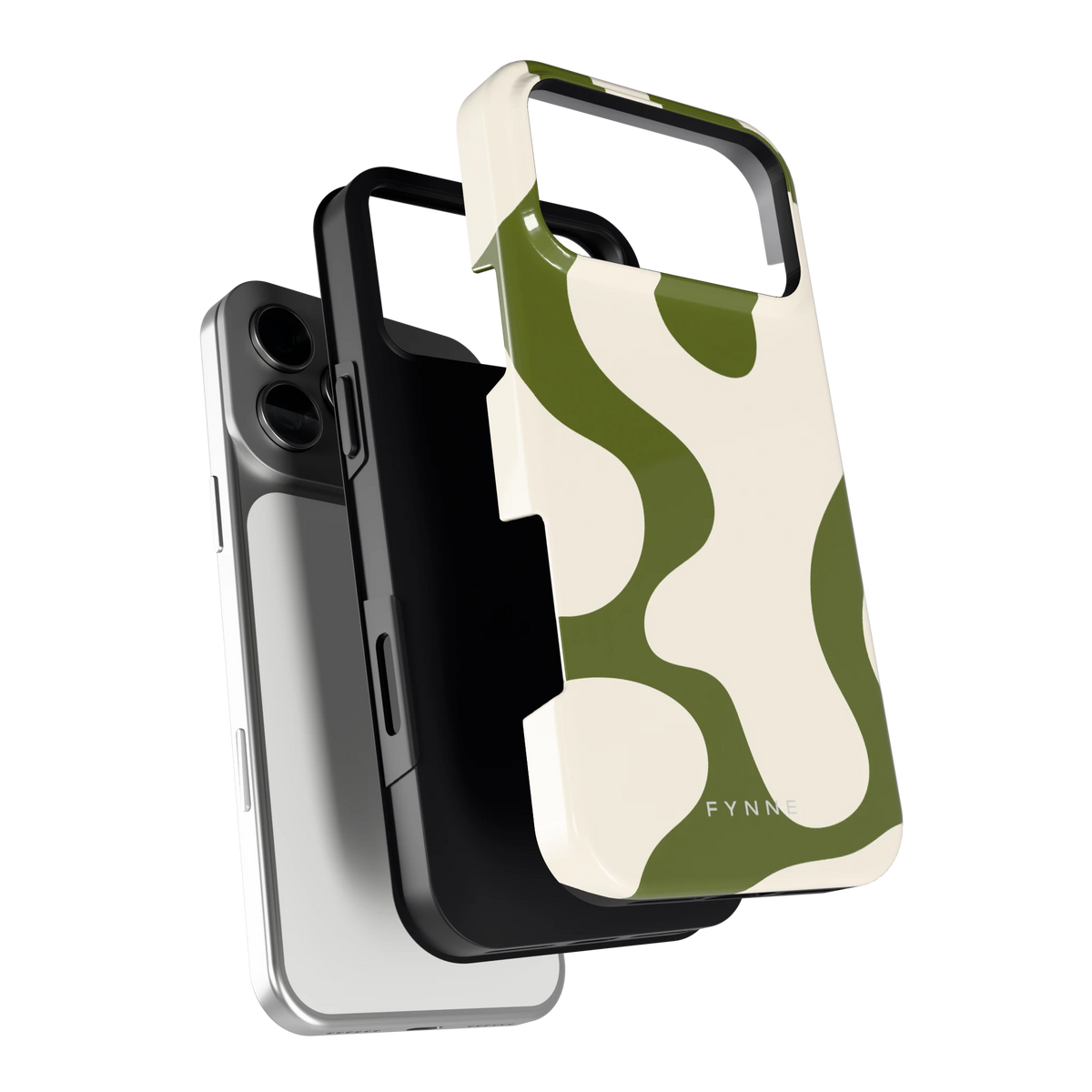 Olijfvlekken hoesje voor iPhone 17 Pro Max, los van de telefoon