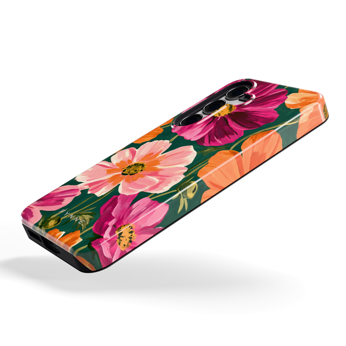 Geschilderde Cosmea hoesje voor Galaxy S24, schuin