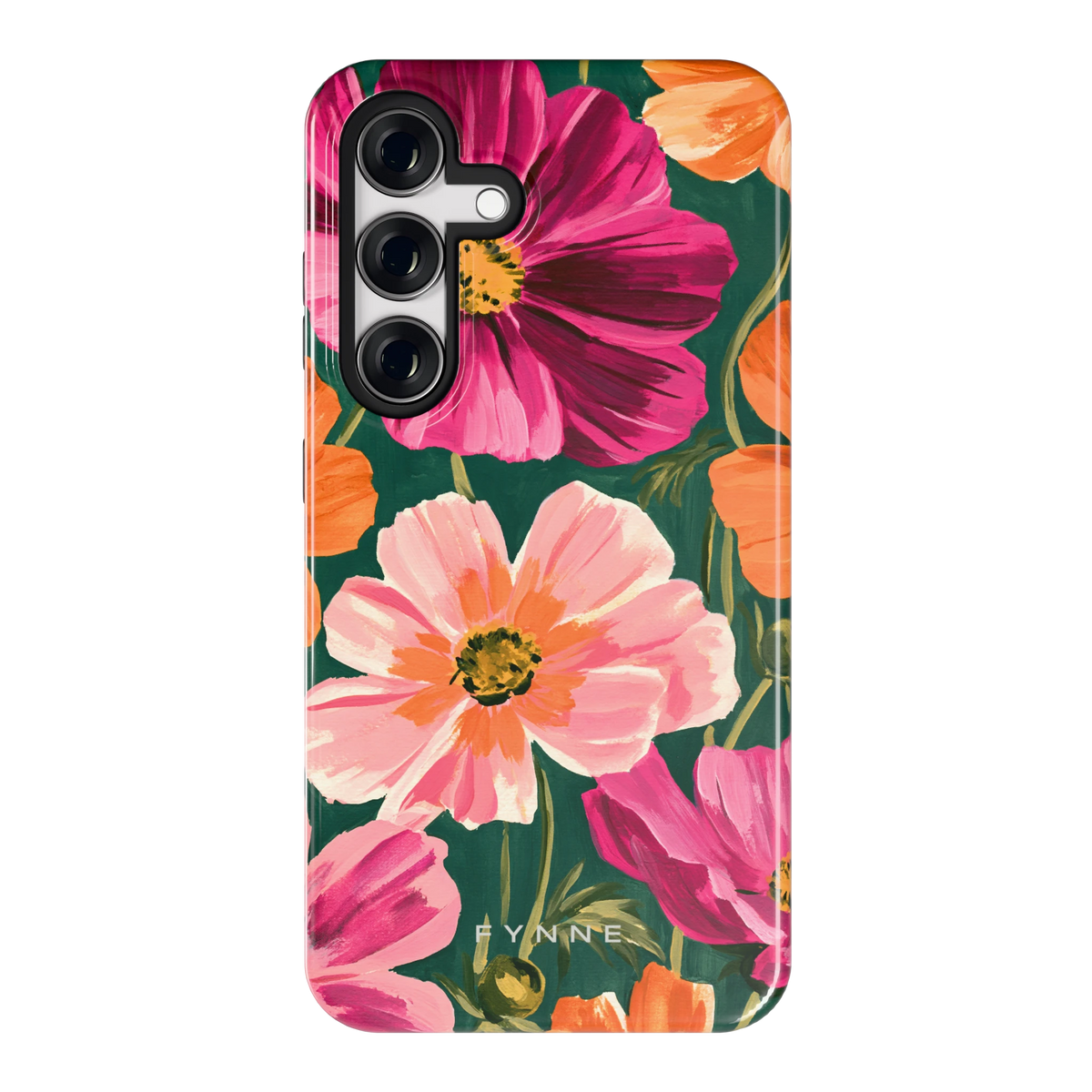 Geschilderde Cosmea hoesje voor Galaxy S24, achterkant