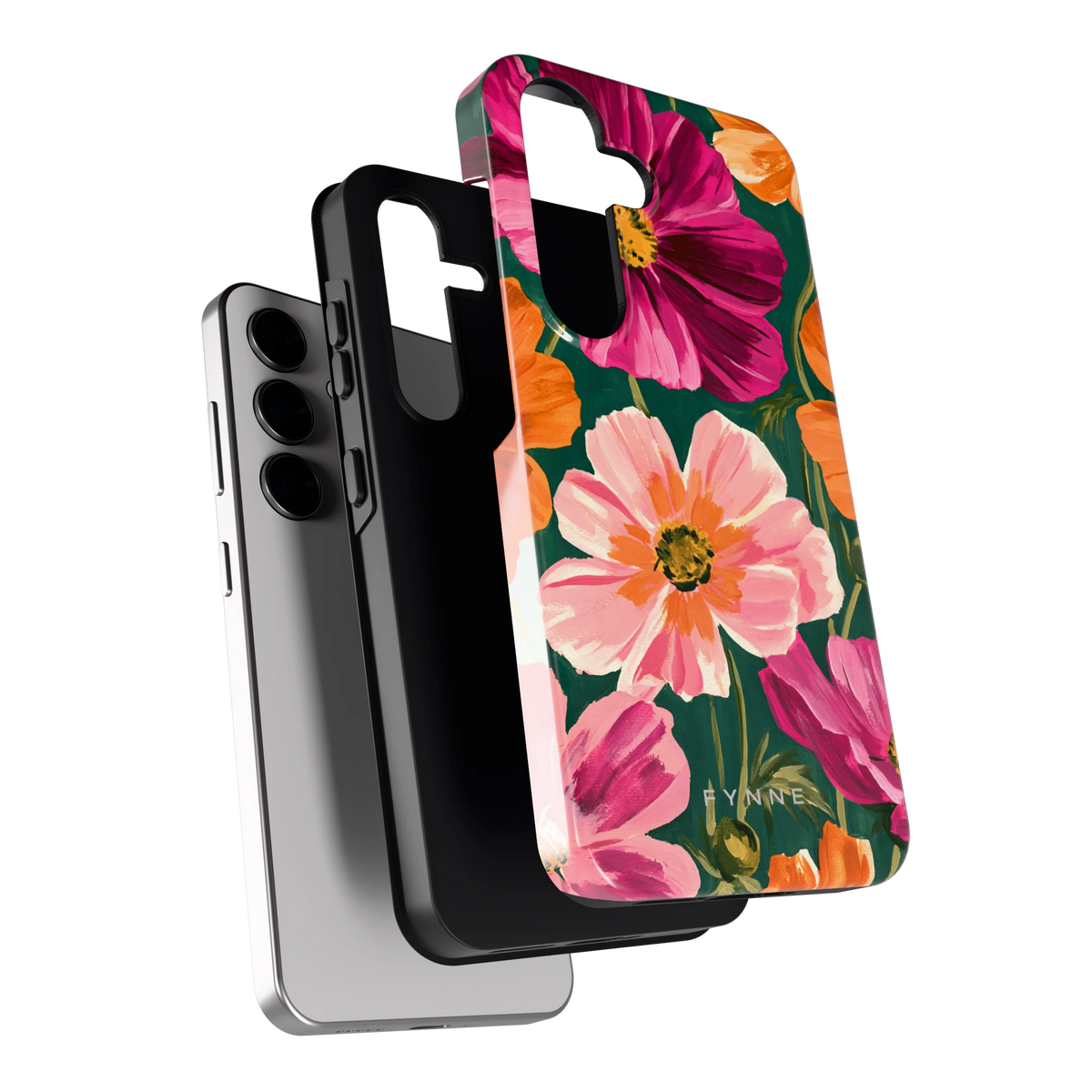 Geschilderde Cosmea hoesje voor Galaxy S24, los van de telefoon