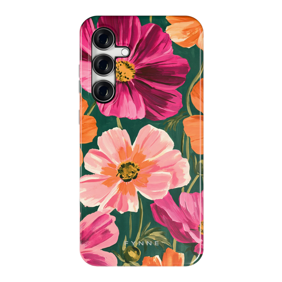 Geschilderde Cosmea hoesje voor Galaxy S24 FE, achterkant