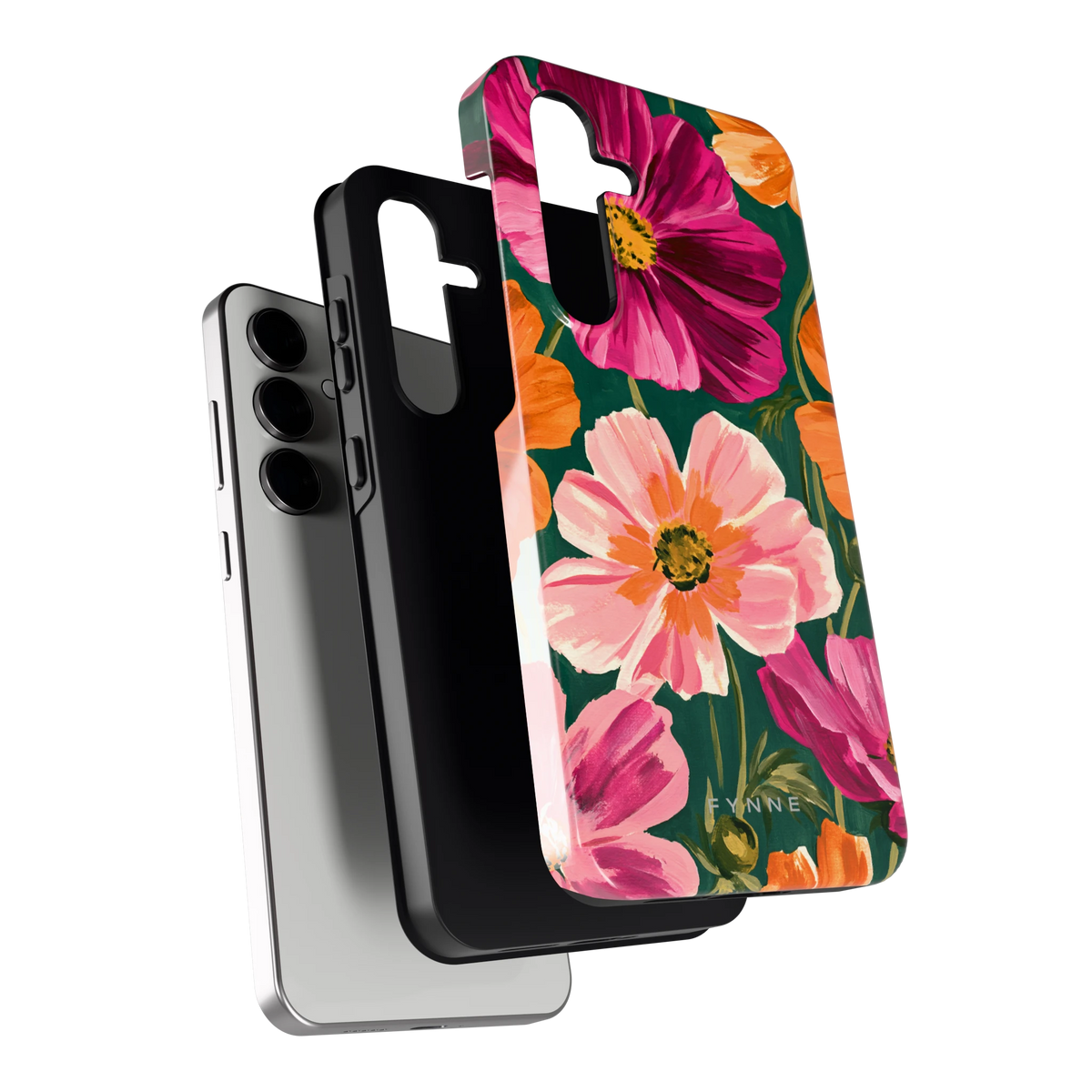 Geschilderde Cosmea hoesje voor Galaxy S24 FE, los van de telefoon