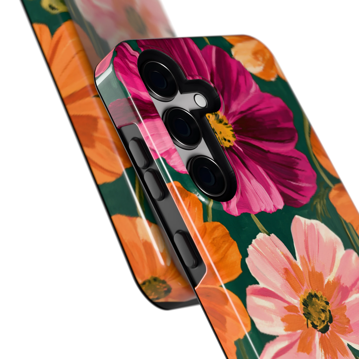 Geschilderde Cosmea hoesje voor Galaxy S24, close-up