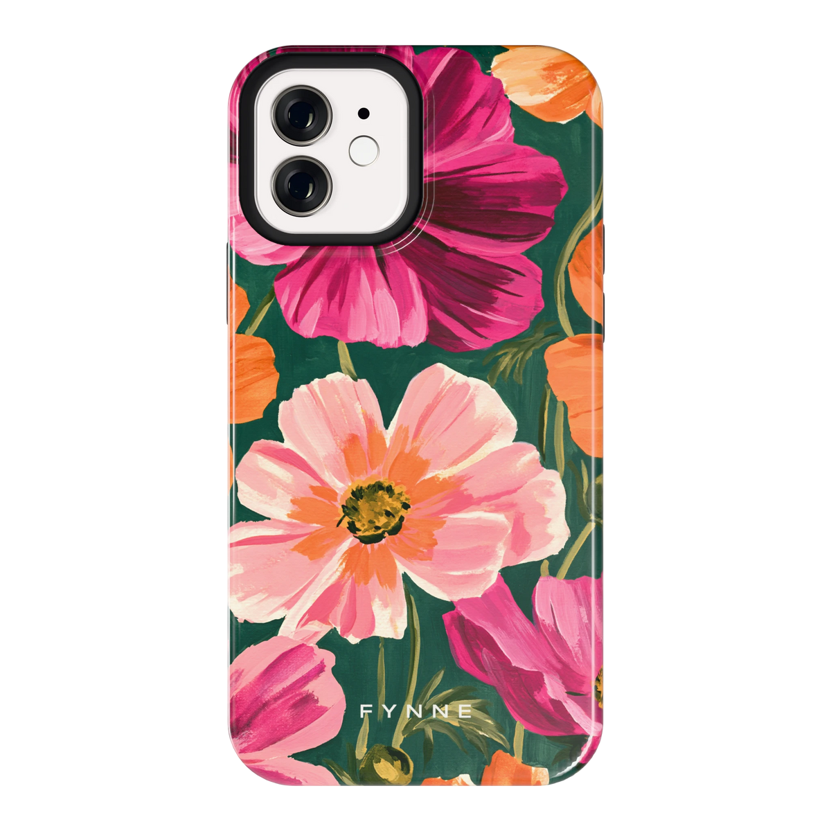 Geschilderde Cosmea hoesje voor iPhone 12, achterkant