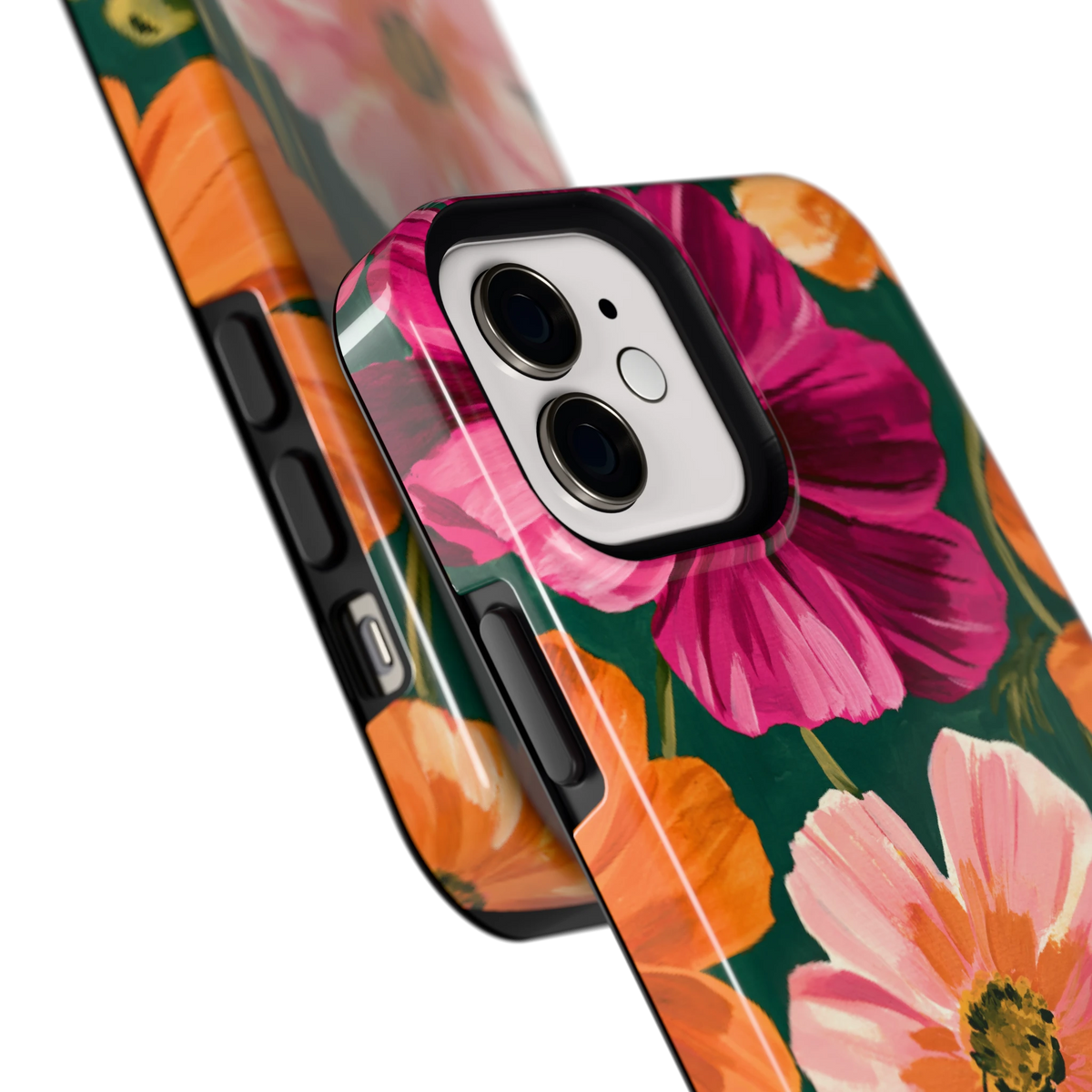 Geschilderde Cosmea hoesje voor iPhone 12, close-up