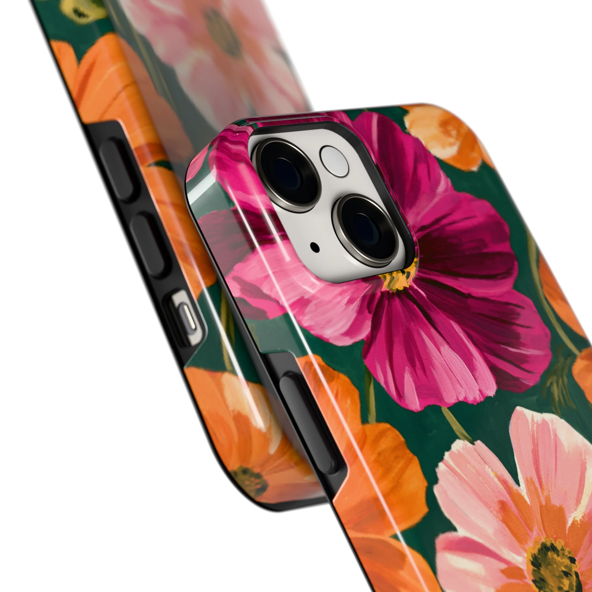 Geschilderde Cosmea hoesje voor iPhone 14, close-up