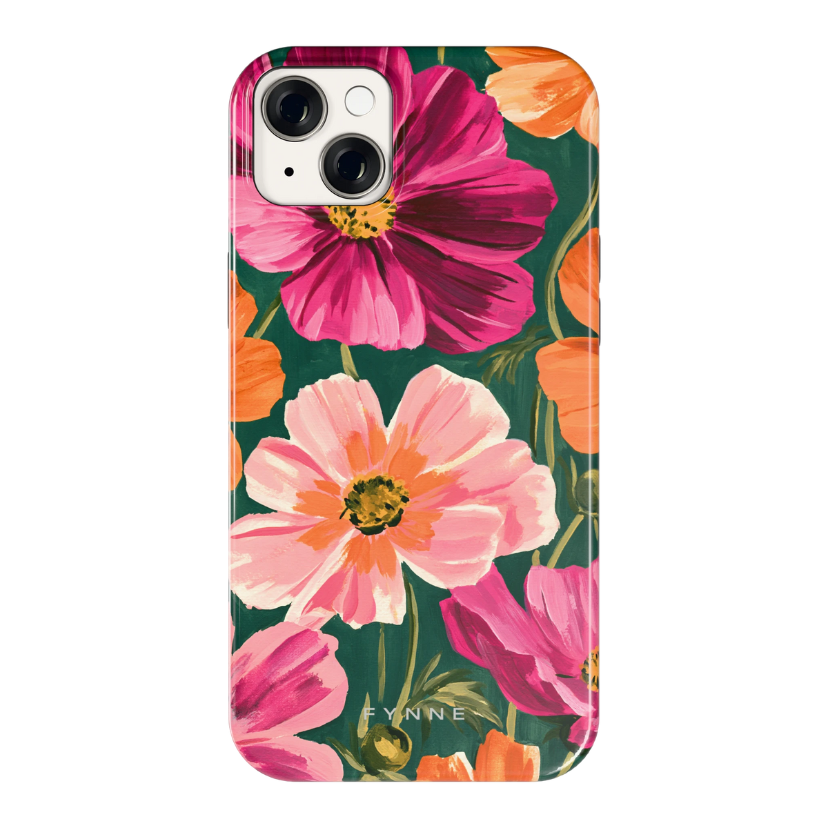 Geschilderde Cosmea hoesje voor iPhone 14 Plus, achterkant
