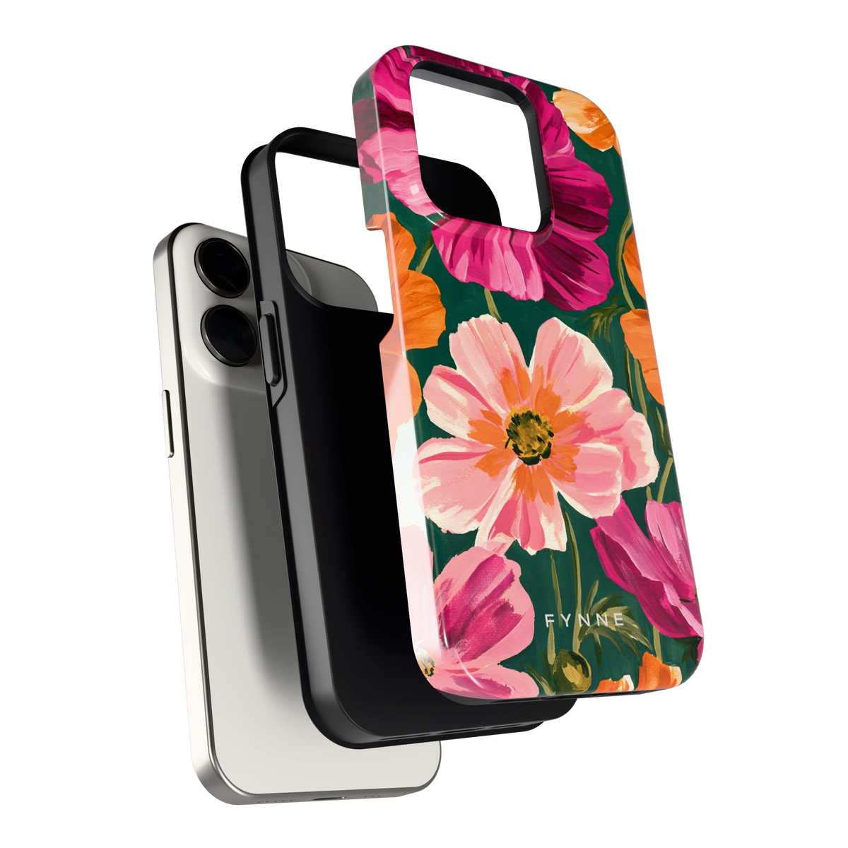 Geschilderde Cosmea hoesje voor iPhone 15 Pro, los van de telefoon