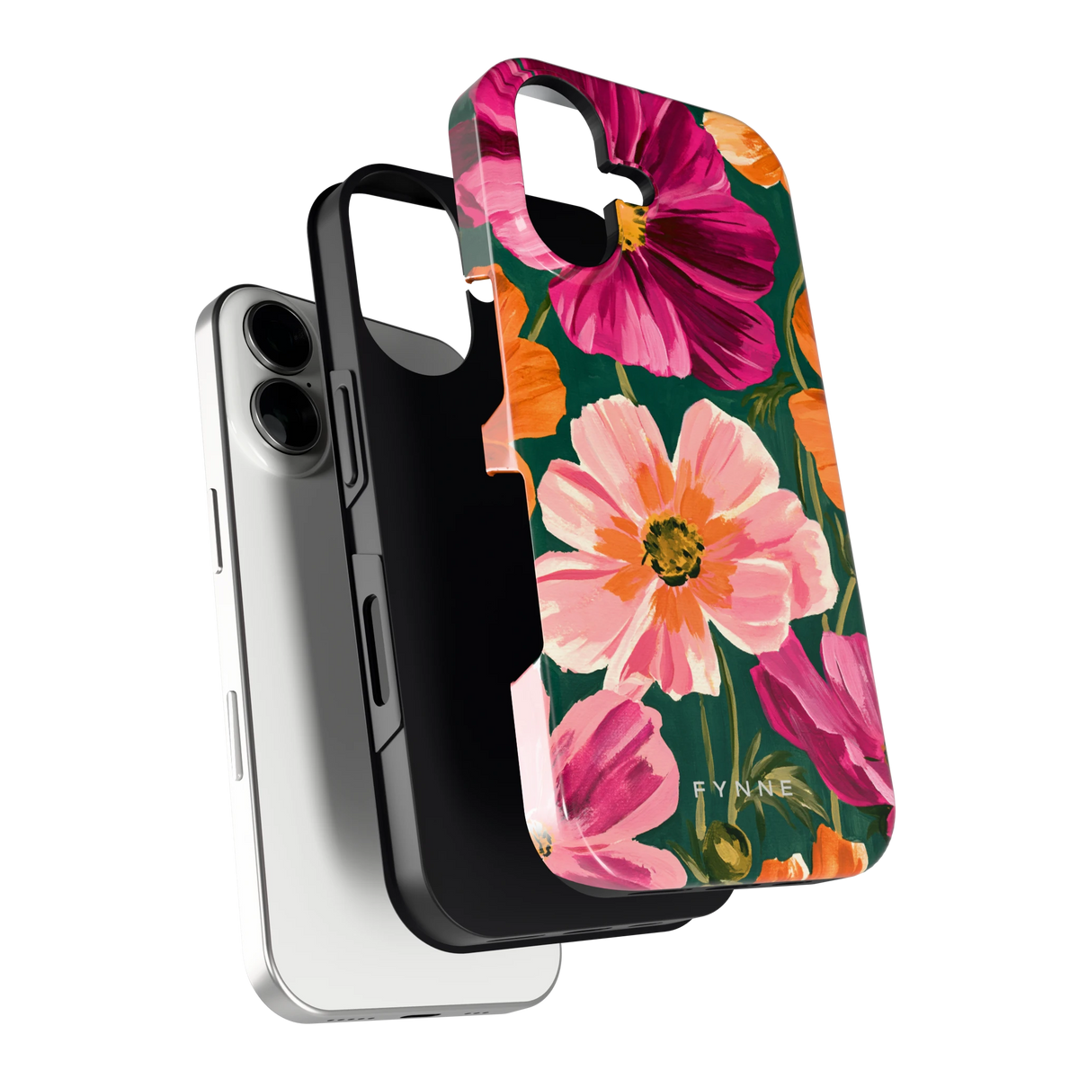 Geschilderde Cosmea hoesje voor iPhone 16, los van de telefoon