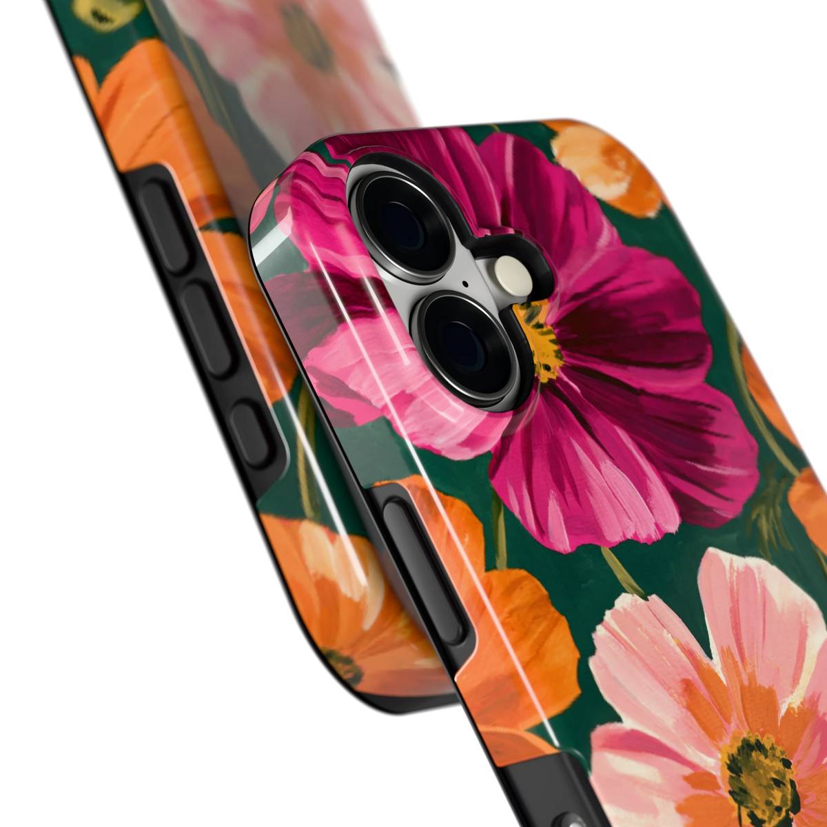 Geschilderde Cosmea hoesje voor iPhone 17, close-up