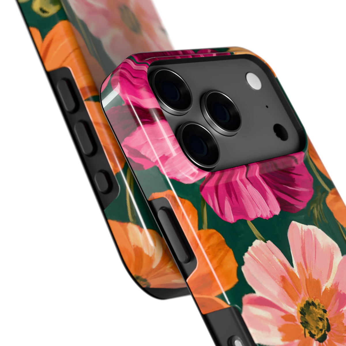 Geschilderde Cosmea hoesje voor iPhone 17 Pro, close-up