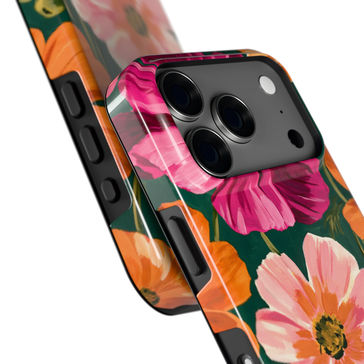 Geschilderde Cosmea hoesje voor iPhone 18 Pro, close-up