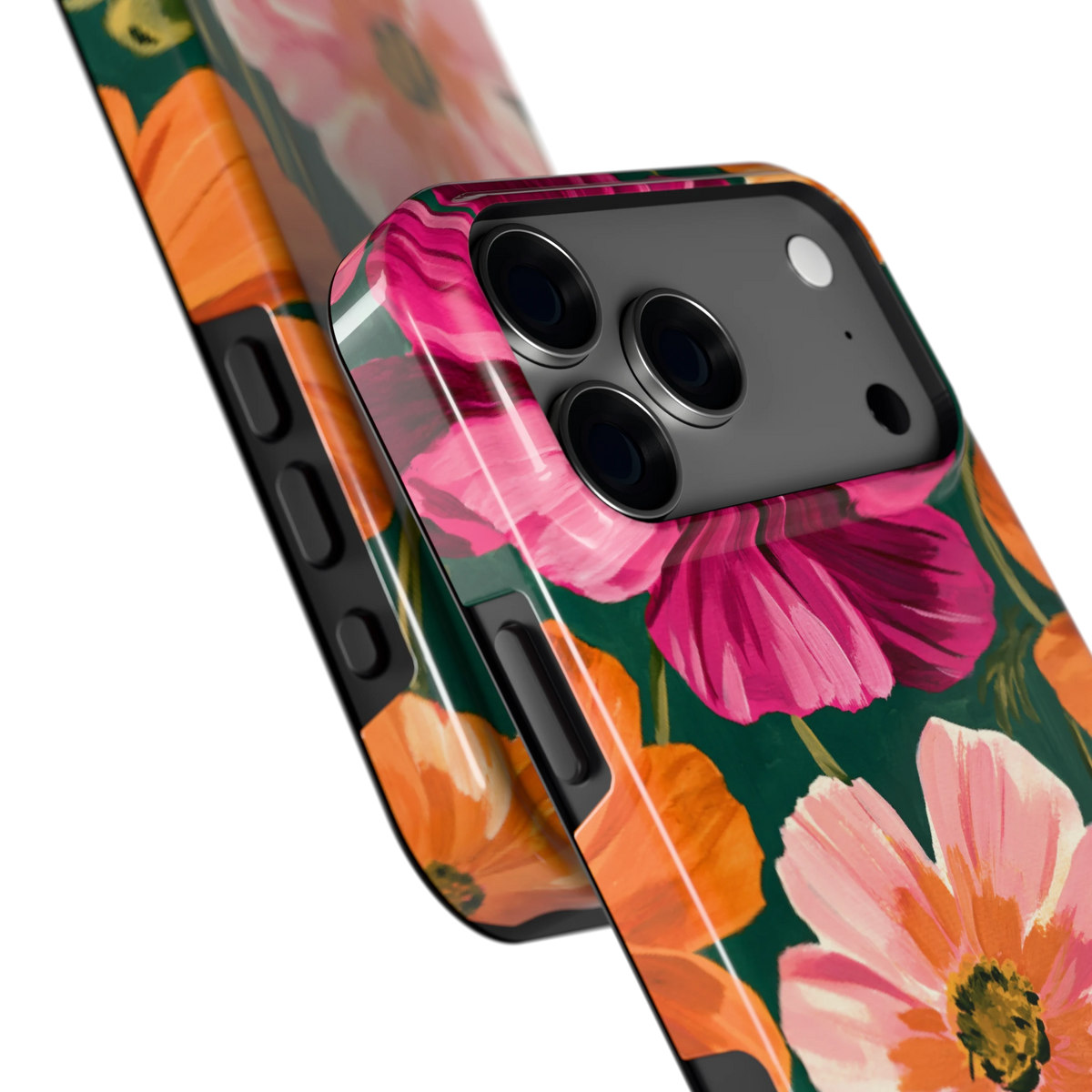 Geschilderde Cosmea hoesje voor iPhone 18 Pro Max, close-up