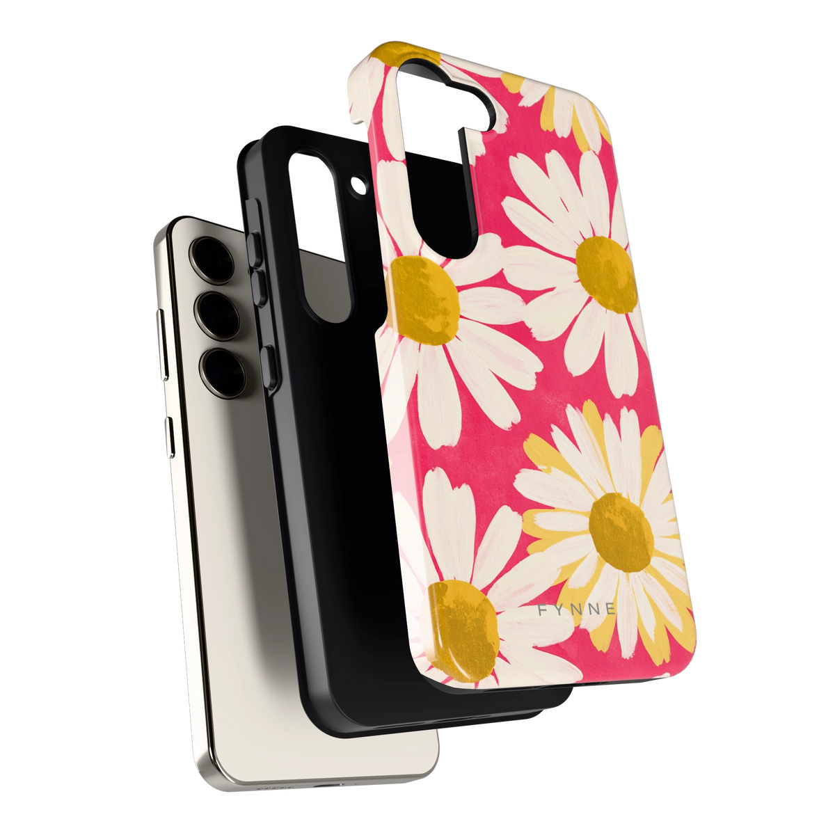 Geschilderde madeliefjes hoesje voor Galaxy S23, los van de telefoon