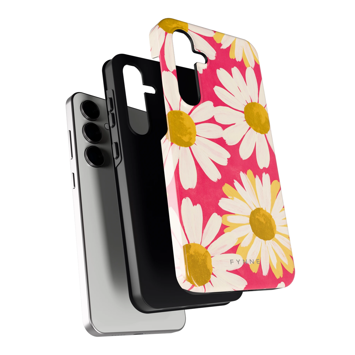 Geschilderde madeliefjes hoesje voor Galaxy S24 FE, los van de telefoon