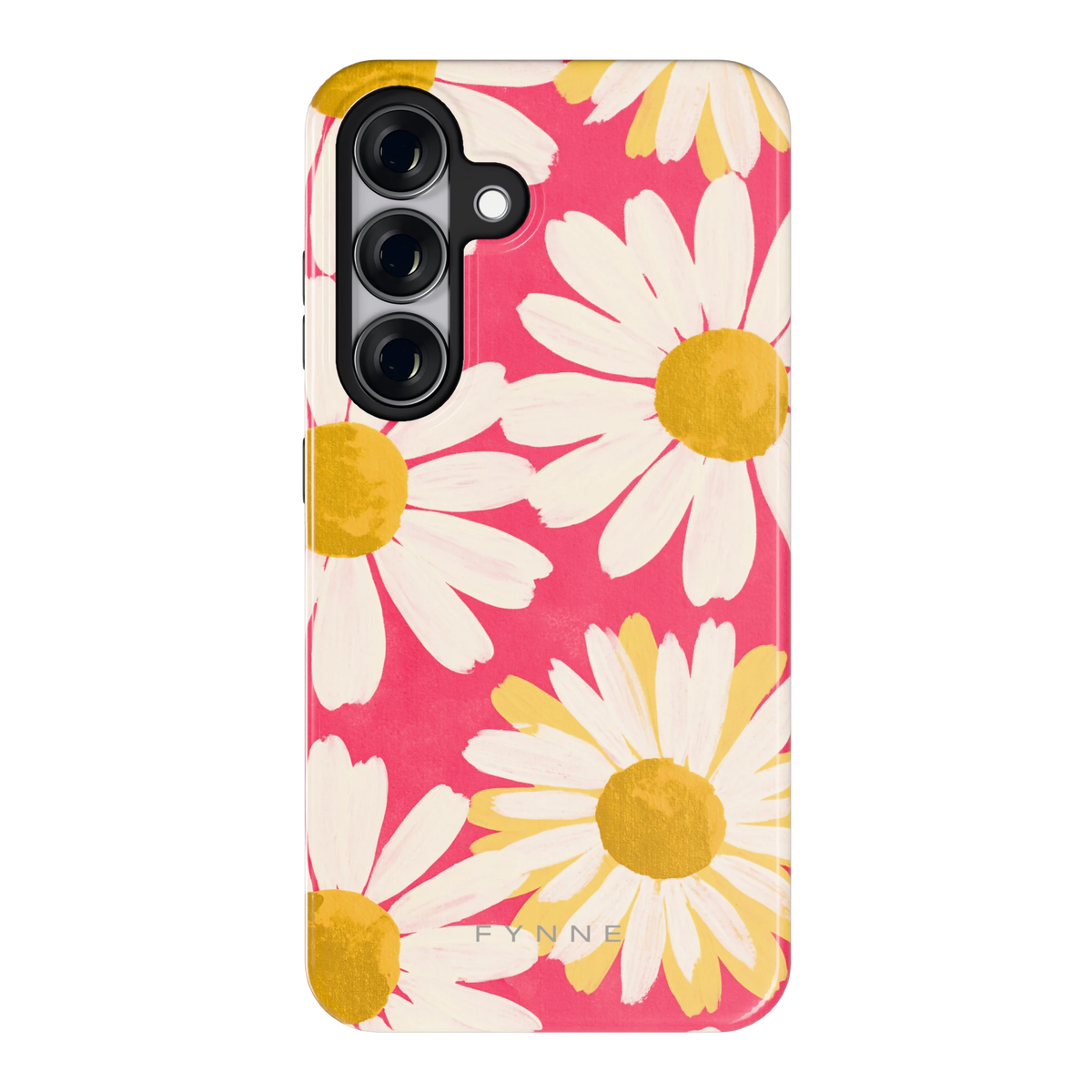 Geschilderde madeliefjes hoesje voor Galaxy S25, achterkant