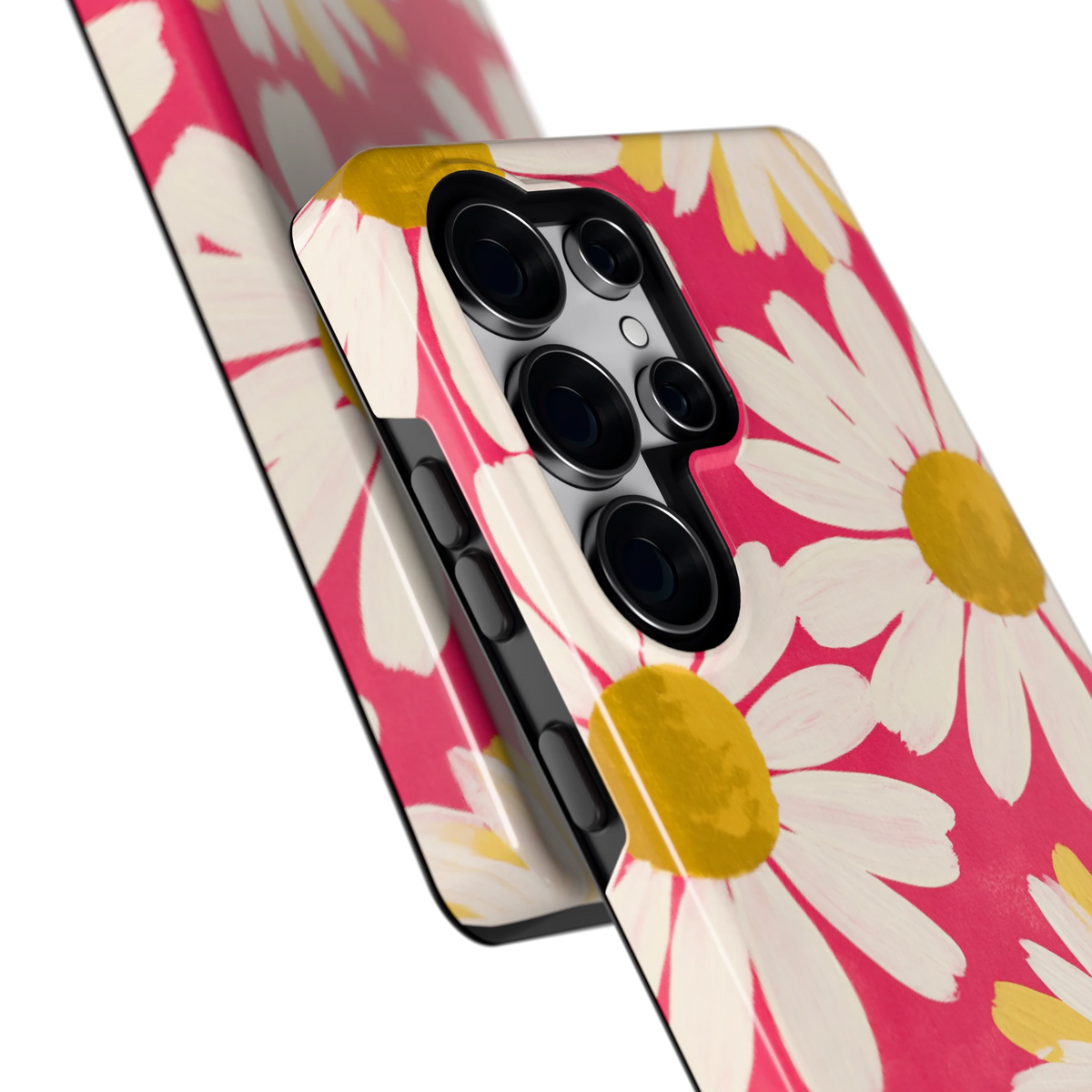 Geschilderde madeliefjes hoesje voor Galaxy S25 Ultra, close-up