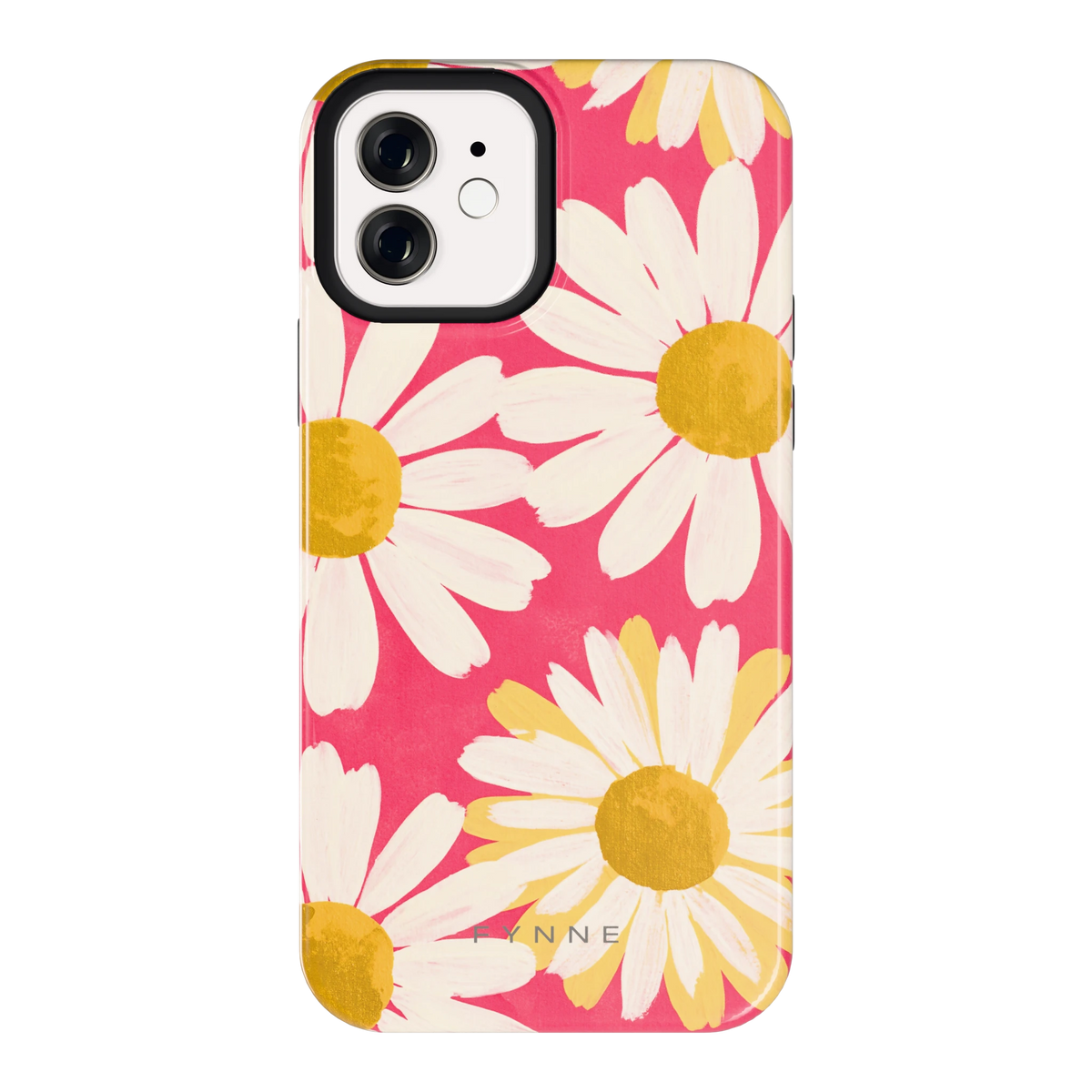 Geschilderde madeliefjes hoesje voor iPhone 12, achterkant